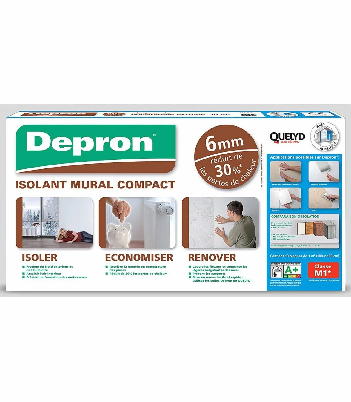 Quelyd - Aislamiento de placas Depron formato G6 – Grosor 6 mm – 10 placas de 1 m2