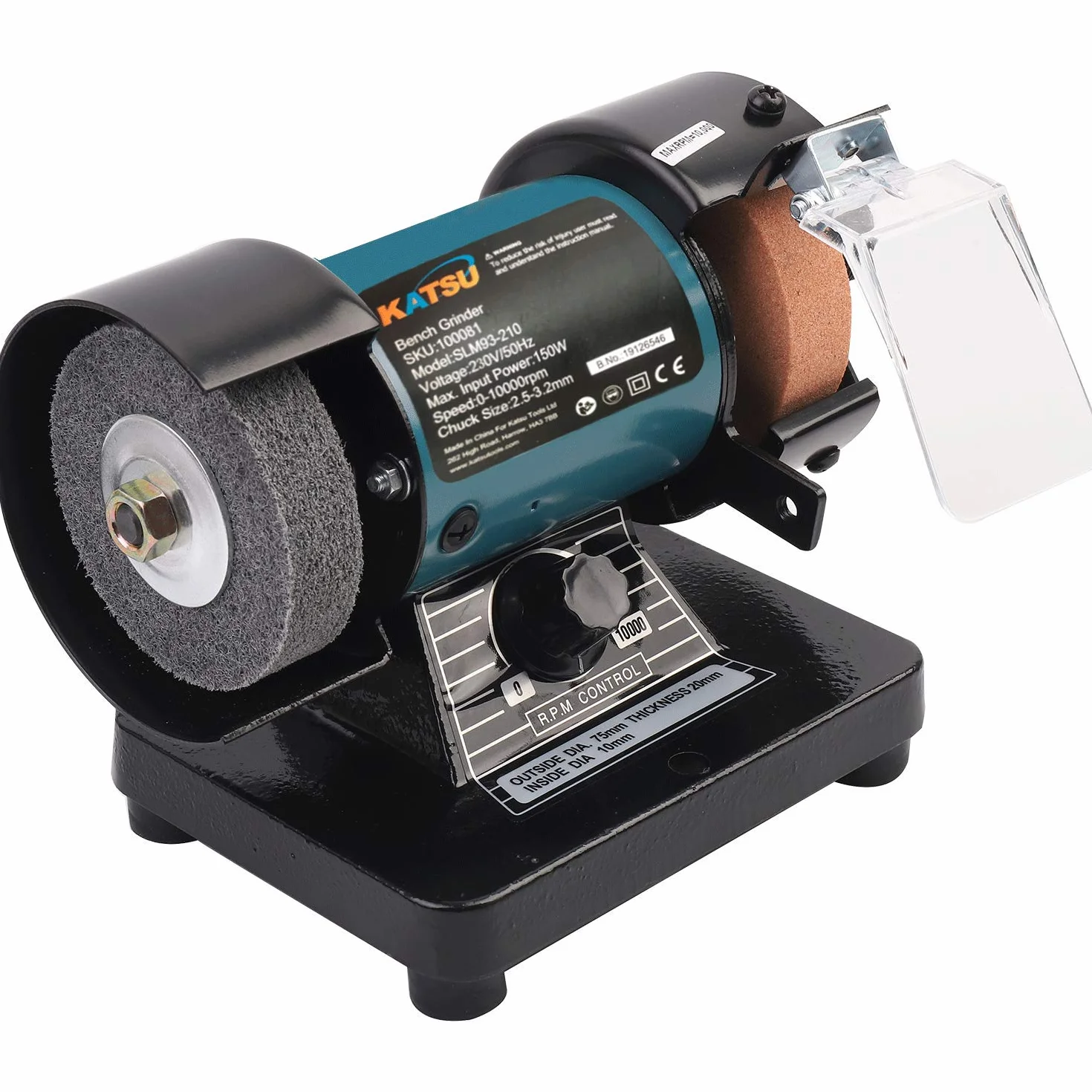 KATSU Mini Amoladora de Banco, 3" 70mm Multifunción Art Craft Electirc Pulidora Lijadora Afiladora con Eje de Transmisión Flexible Accesorio de Molienda para Trabajo Preciso 100081E