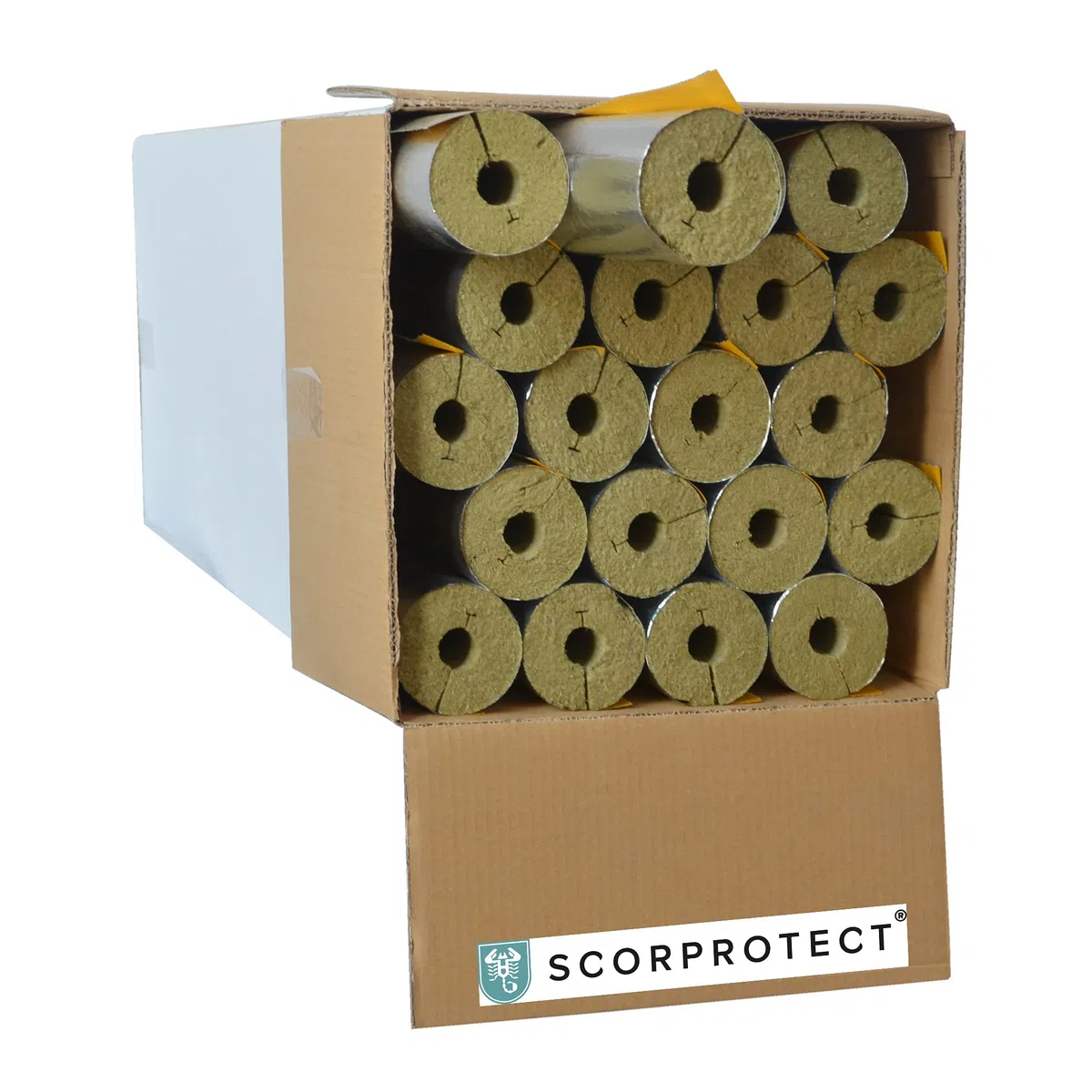Caja de cartón completo con revestimiento de aluminio, aislamiento de tuberías, lana de roca con conductividad térmica 0.040 (lana de roca, 28 x 30 mm x 1 metro)