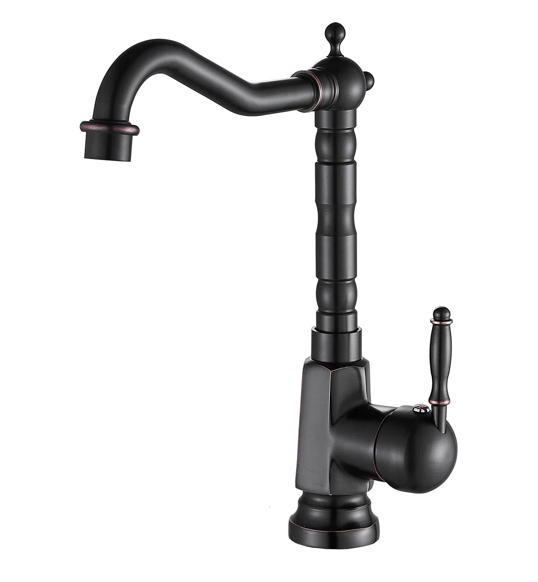 Grifo mezclador de cocina tradicional Bronce frotado con aceite, palanca única Caño giratorio Grifo para lavabo de cocina/baño, Grifo monomando frío y caliente, BL9250B