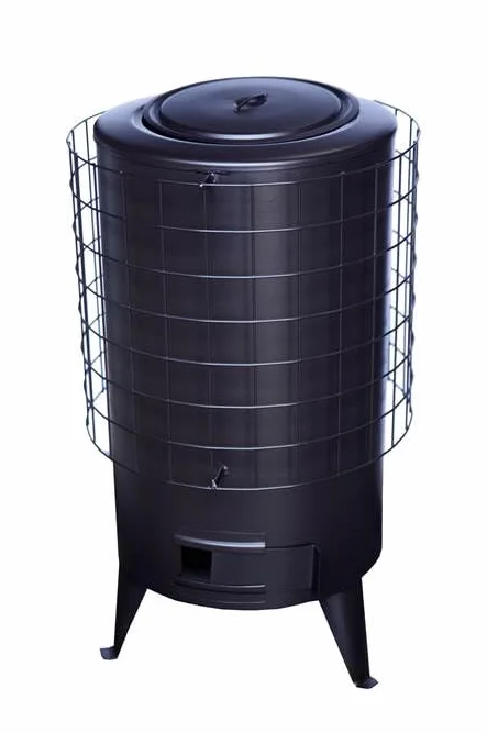 Estufa De Leña Redonda, Temperatura de los humos: 305ºc, Potencia 8.8 Kw Para Calentar Una Superficie De 50 M², Estufa Grande Chapa Para Leña, Estufa De Leña, Estufa De Carbon y Leña (Negro)