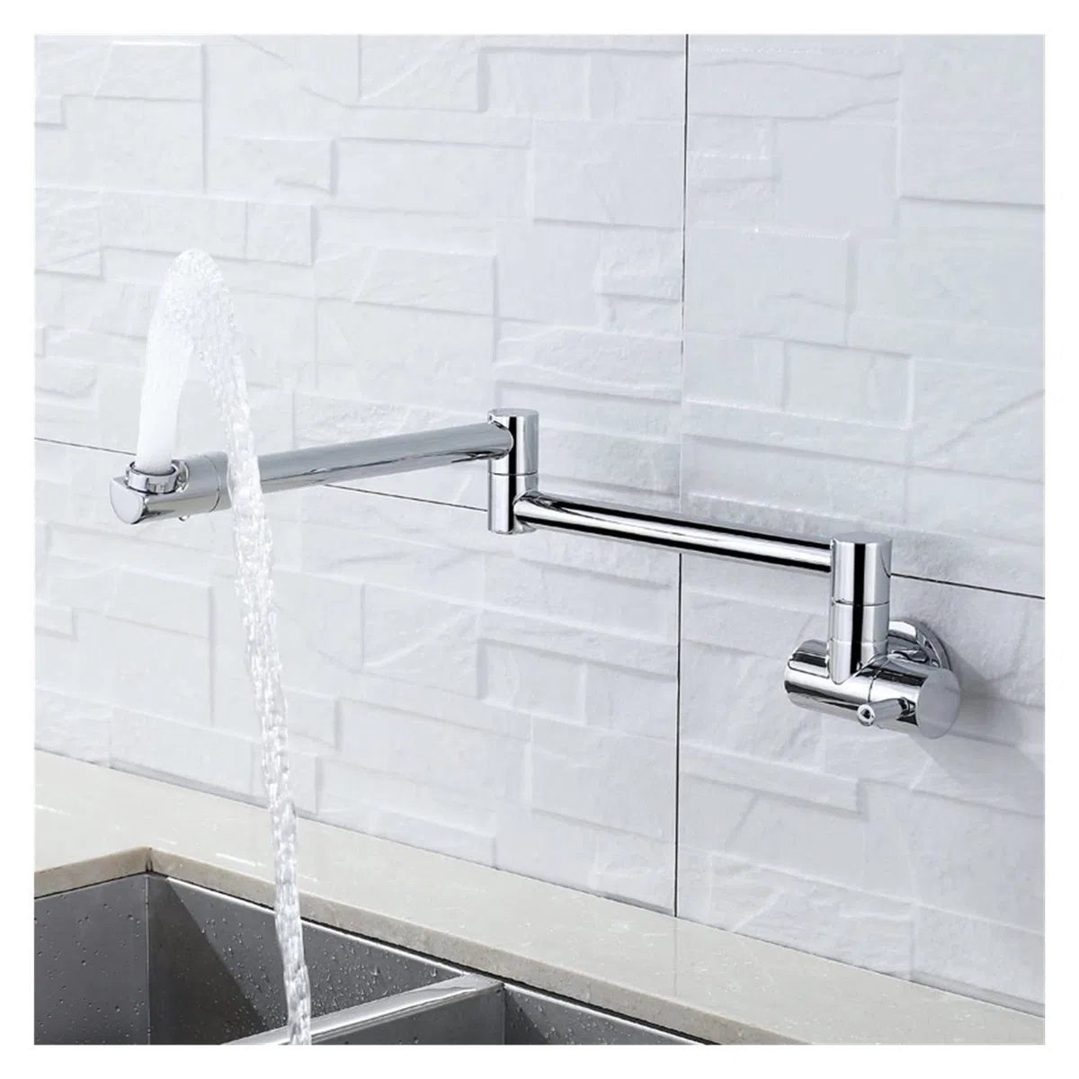 Grifo para llenado de ollas, Rellena de latón sólido Toque Montaje de pared grifo de cocina de un solo agujero de un solo agujero de un solo agujero cromado níquel negro giratorio rojo pliegue plegabl