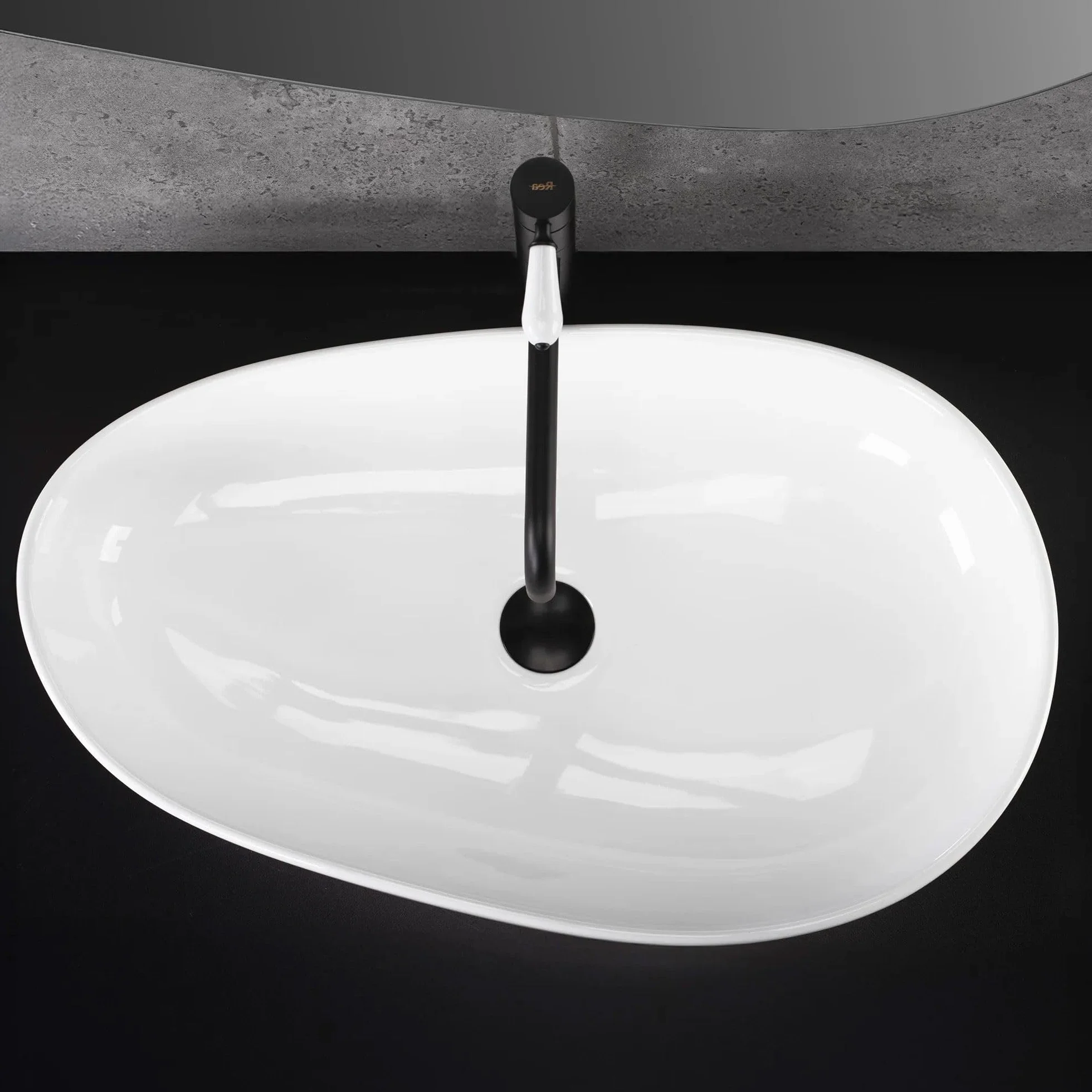 Lavabo Sobre Encimera Rea Sandra White 65X40X13Cm