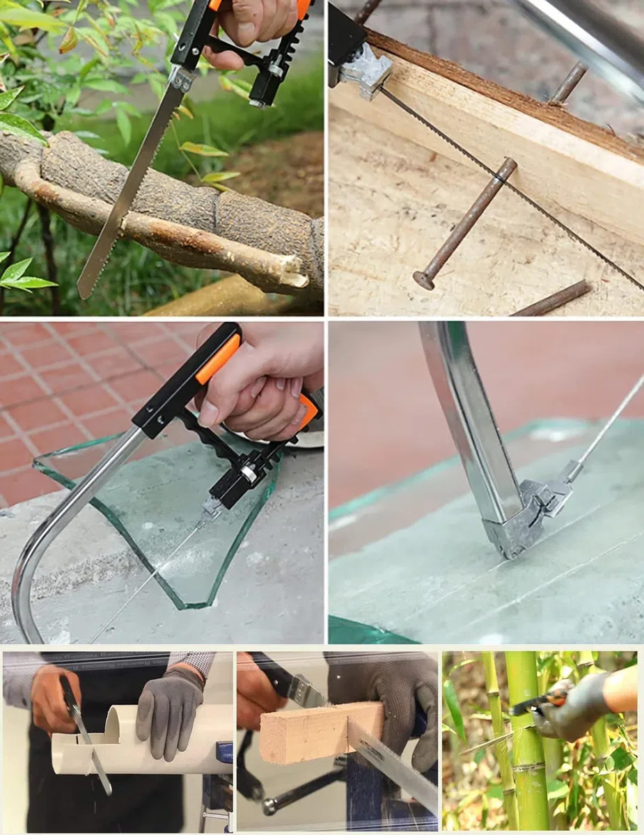 Juego de 13 sierras de mano multiusos, sierra de metal de 12 pulgadas, sierra universal para tejas de madera, herramientas de carpintería para plástico, vidrio, azulejos, cerámica