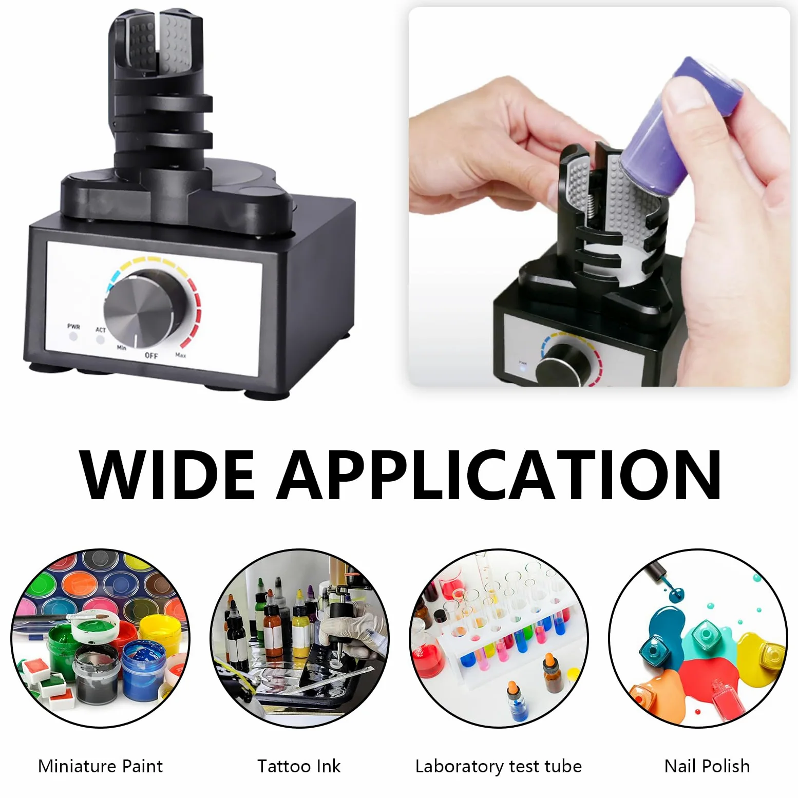 Mezclador Vórtice, Agitador Turbo Agitador Pintura Para Modelos Gundam Manos Libres Adecuado Para Mezclar Pintura 10-100Ml Para Laboratorio Esmalte Uñas Adhesivos Para Pestañas Pinturas Tubos Ensayo