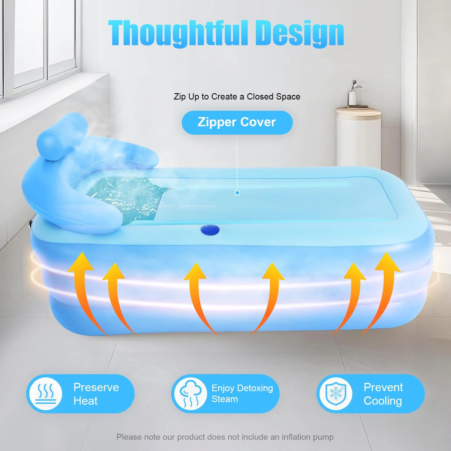 Bañera hinchable, bañera plegable de PVC para exterior, bañera portátil independiente para spa de adultos, bañera de asiento para adultos, bañera grande para chapotear, bañera de ducha móvil para spa