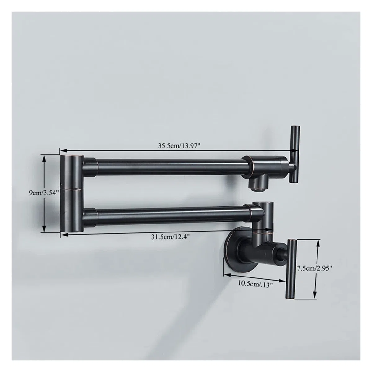 Grifo de llenado de ollas Grifo de cocina de latón Oro cepillado Sing Fregadero de cocina frío Grifo de agua Grifo monomando Grifo de rotación 360 Montado en la pared ( Color : Chrome A , Size : Y )