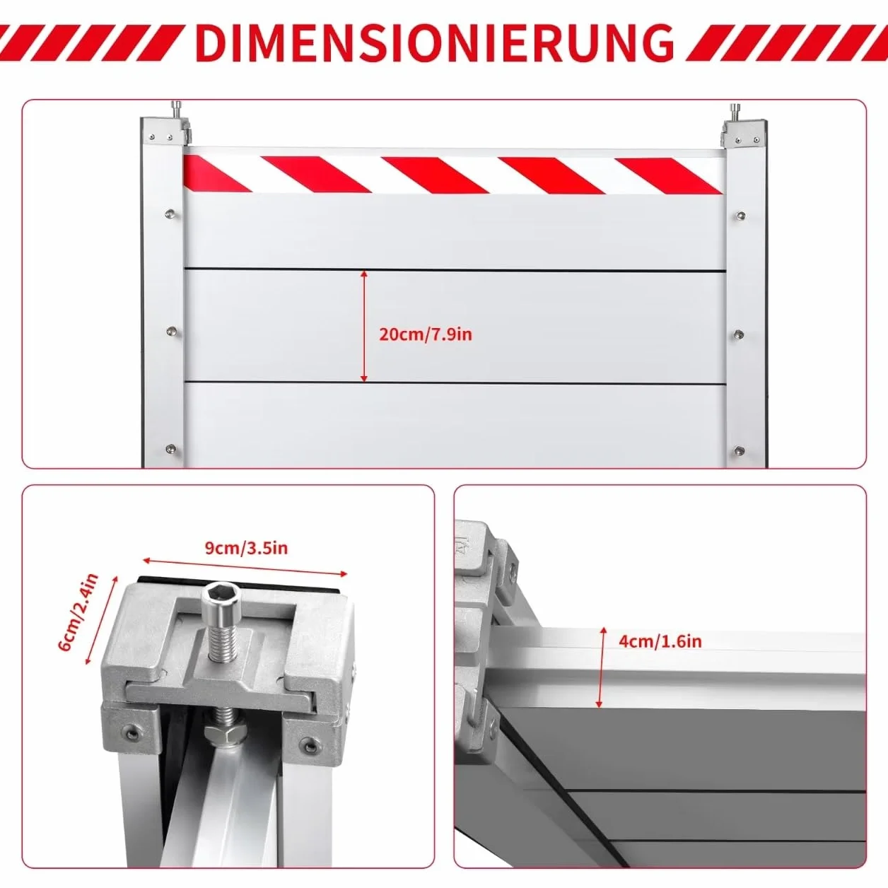 Barrera Anti Inundaciones, Barrera Contra Inundaciones, Barreras Modulares para Inundaciones, Aluminio Barrera Contra Inundaciones, para Garaje Sótano Puerta de Entrada YQISHI(170x40cm)