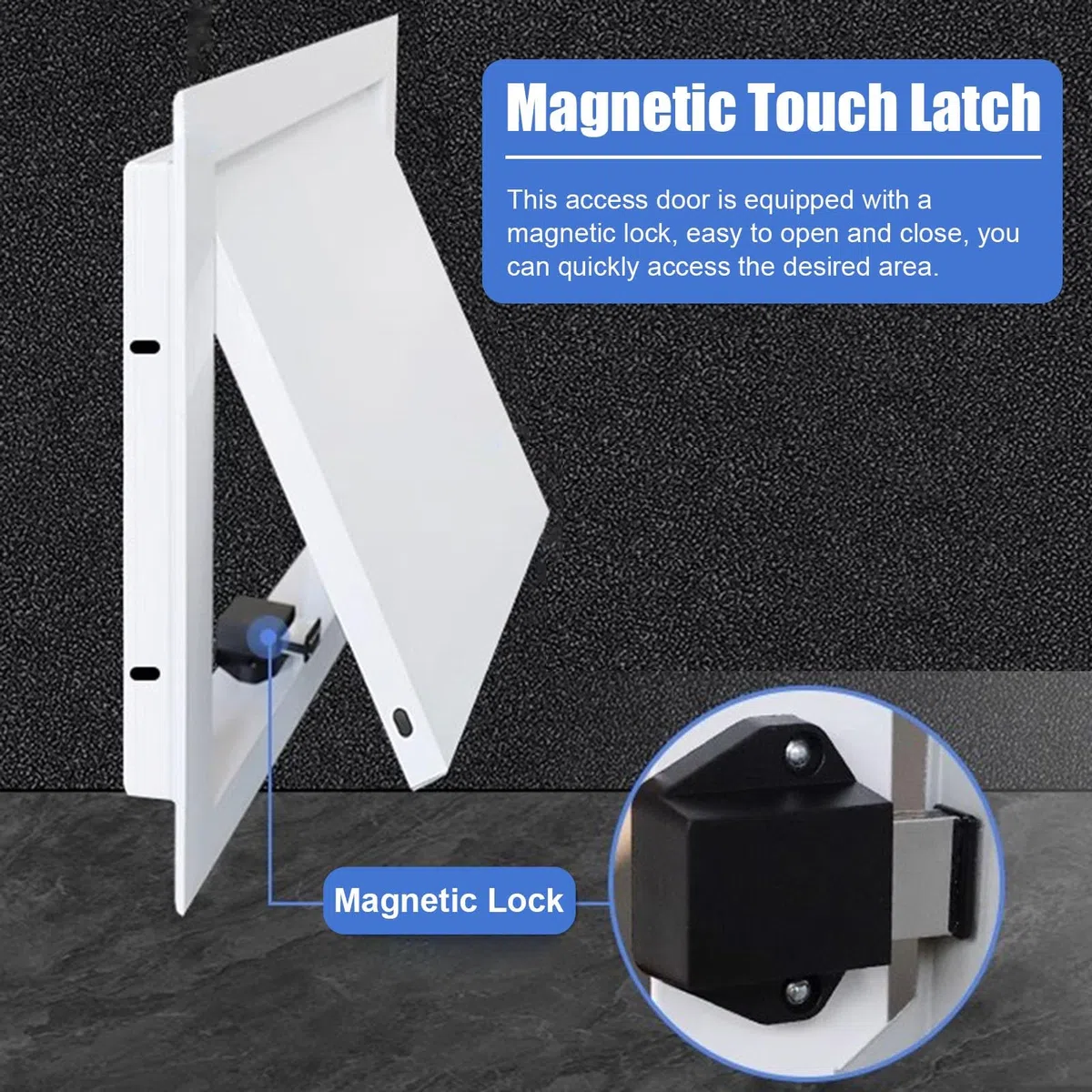 Trampilla Pladur Panel de Acceso Para Techo con Apertura Por Clic, Pequeño Panel de Acceso para Trampilla de Revisión de Fontanería, Tapa de Acceso a Servicios con Marco de Aluminio(White,25x25cm(9.8x