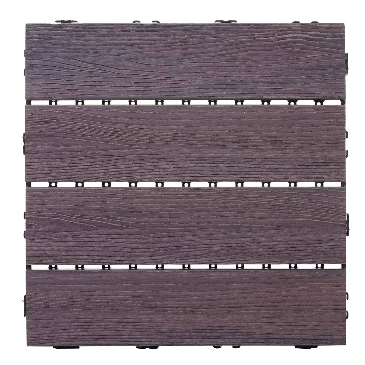 Mendler WPC HWC-E20 - Baldosa para Suelo (Aspecto de Madera, para Balcones y terrazas), 11x je 30x30cm = 1qm, geprägt Grau-Braun
