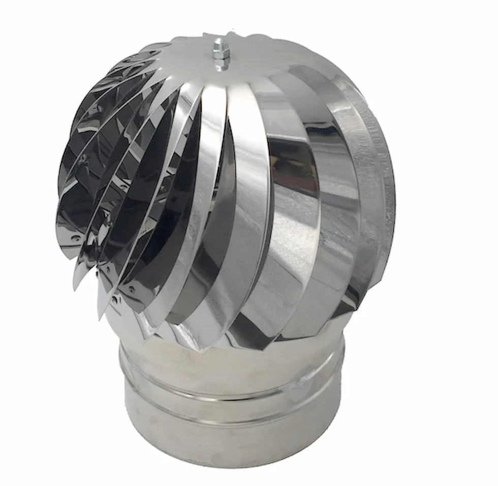 EINSIDE Extractor de humo giratorio, Aspirador sombrero eolico para chimeneas estufa de acero inoxidable AISI 304, Base redonda ø 200 mm