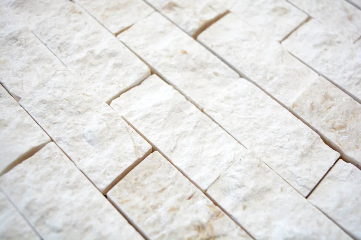caliza Piedra natural Ladrillo Blanco 3d pared baño cocina