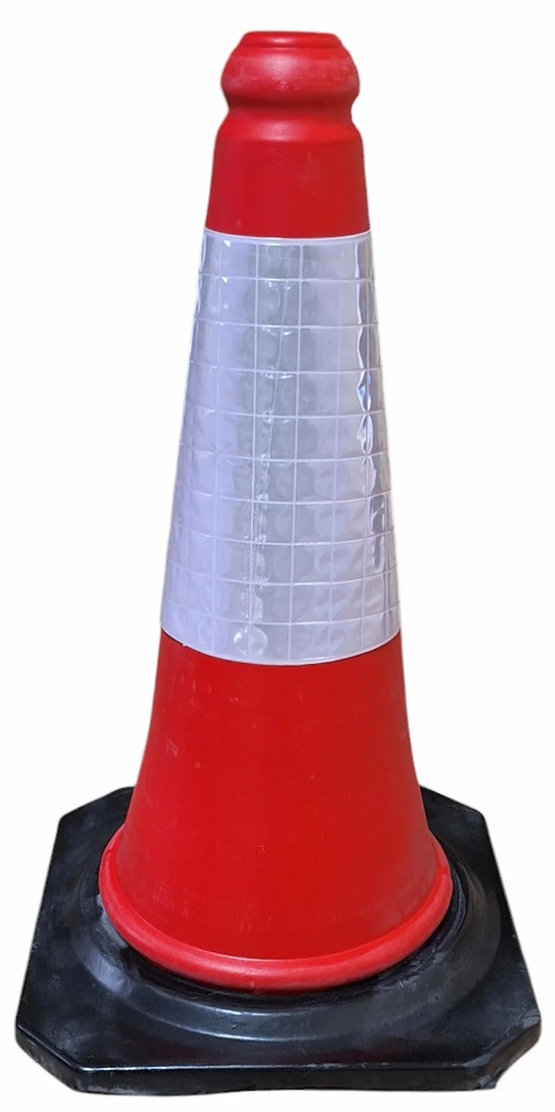 FERRETELIX 6 Conos de Señalización Rojo 50 cm – Base de Goma Reflectante