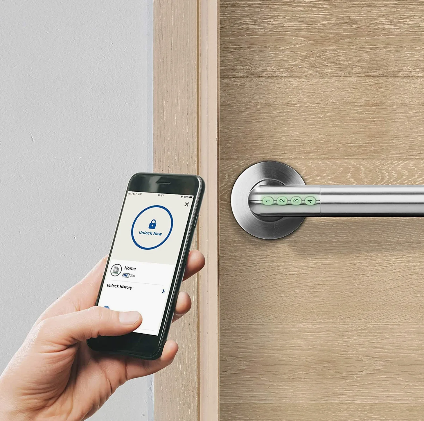 Cerradura Inteligente para Puerta con Código PIN y Bluetooth | Manilla Electrónica Digital | Maneta Inteligente IP44 para Casa Oficina y Airbnb