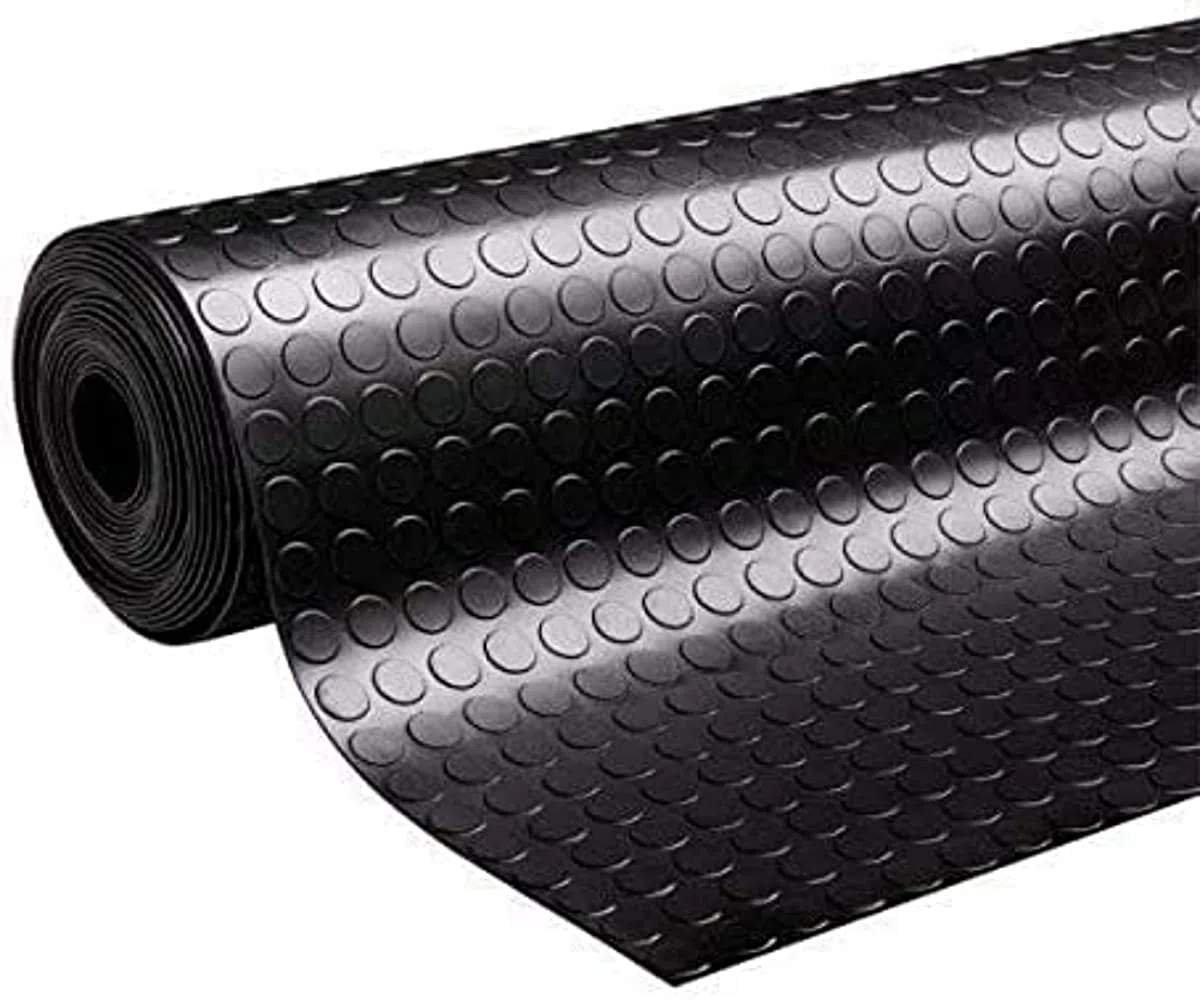 Mugar- Revestimiento para Suelo de Caucho Antideslizante con Relieve de Puntos - Suelo Abotonado de Goma Antideslizante - 1x5m - 1x15m - 1,20x5m -1,20x15m -1,50x5m - 1,50x15m (1,20x5 m)