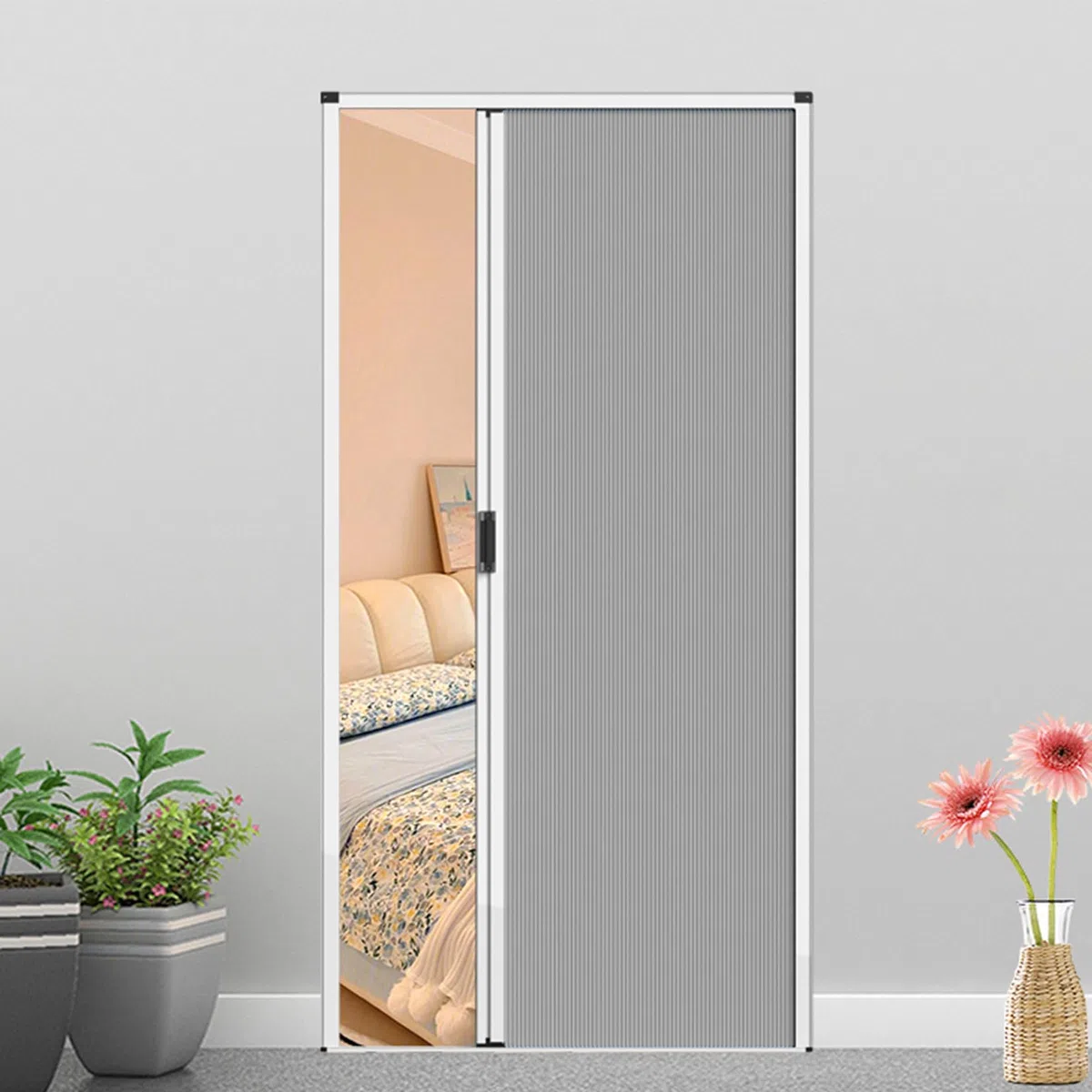 Puerta Plegable Corredera,Puerta Plegable Invisible De Nido De Abeja,60 65 70 75 80 85 90 CM Ancho,Separador Interior Puertas de acordeón,para Cocina y Dormitorio 70×203cm Gris