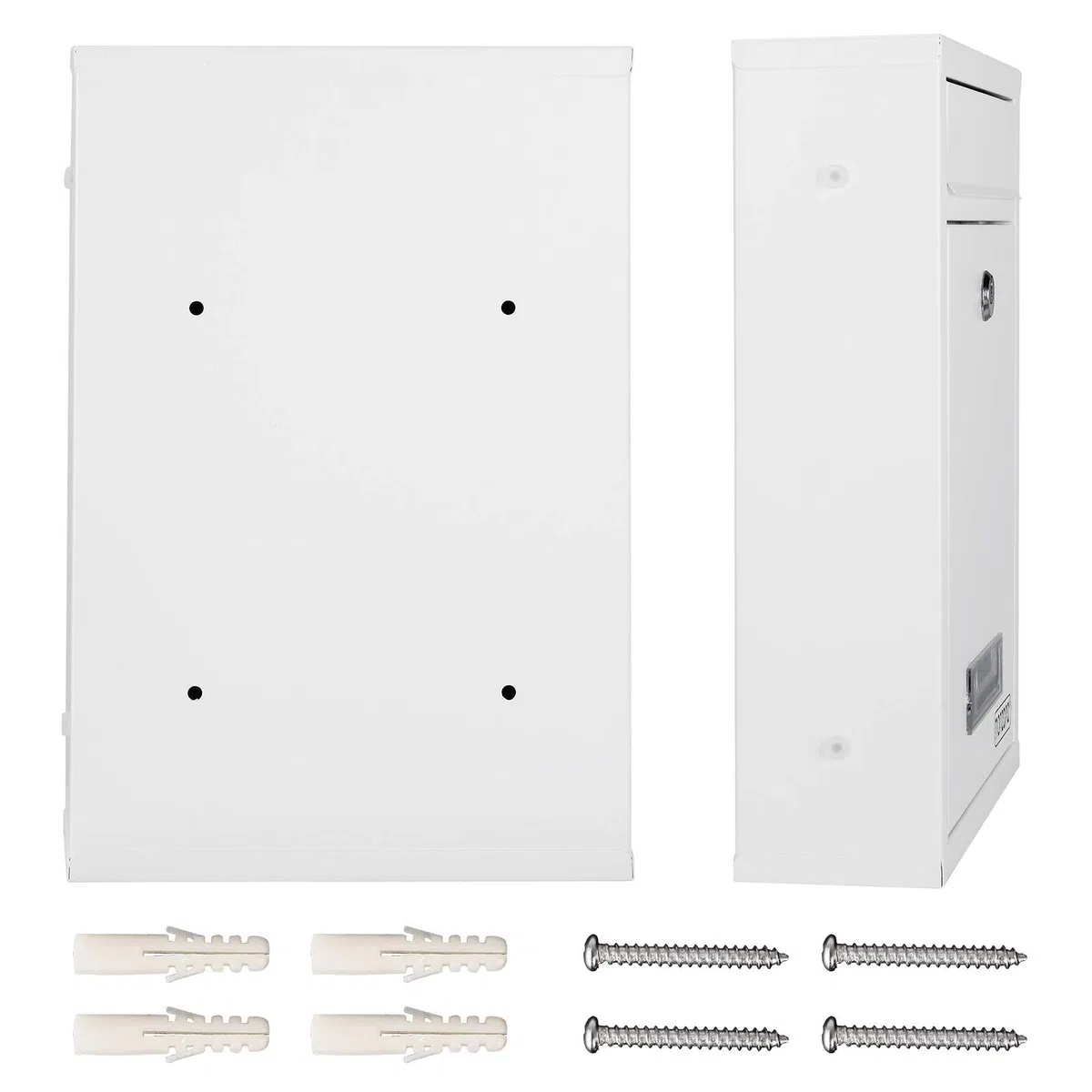 Deuba 6X Buzones de Correo Acero Sistema Buzón Pared Exterior 2 Llaves Ventana Placa Nombre Blanco