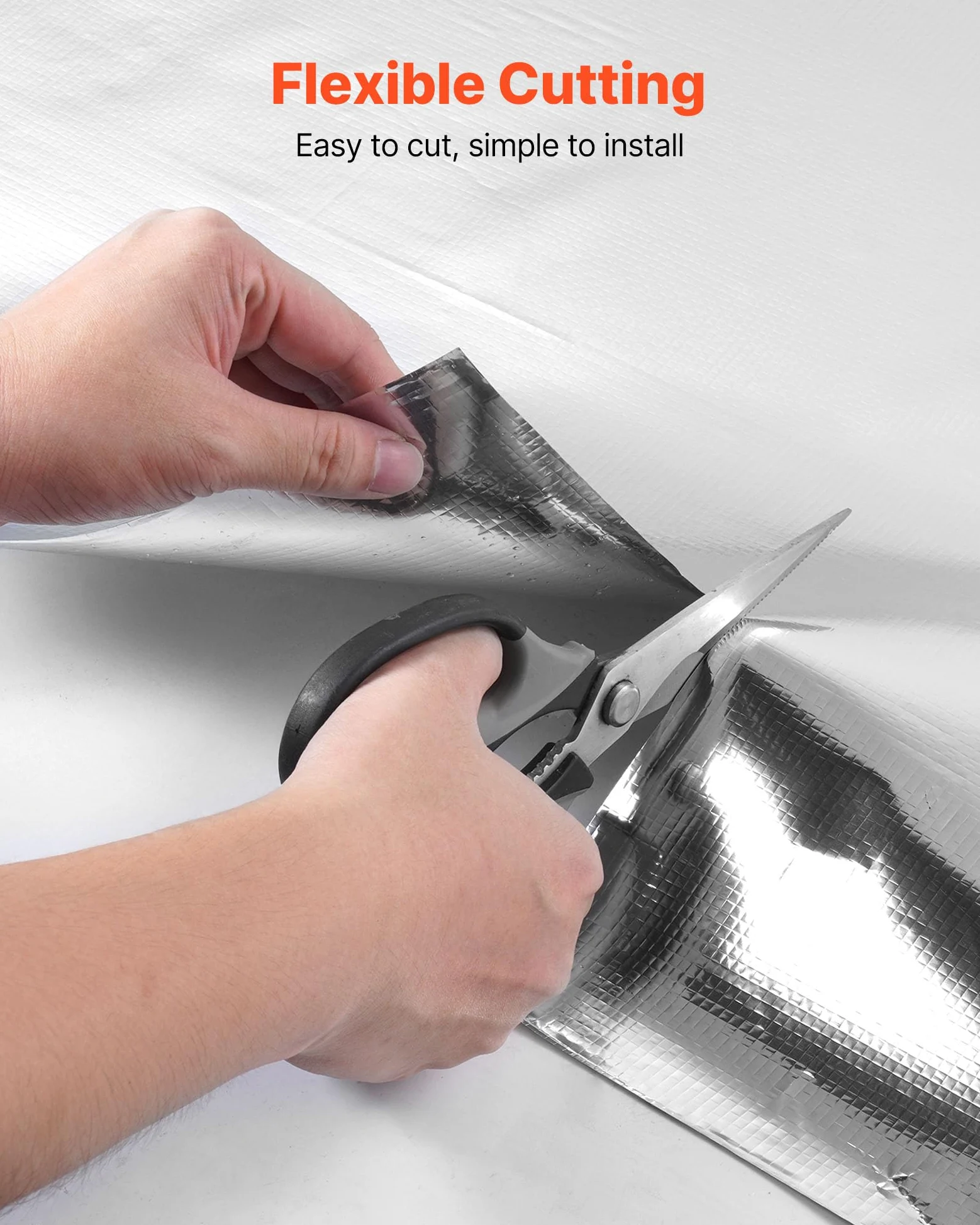 VEVOR Rollo de Aislamiento Reflectante Doble, Barrera Radiante de Tela Tejida sin Perforar, 38,1 x 1,22 m x 0,15 mm, Lámina de Aluminio de Doble Cara, Reflectividad ≥ 95%, para Techos y Ventanas