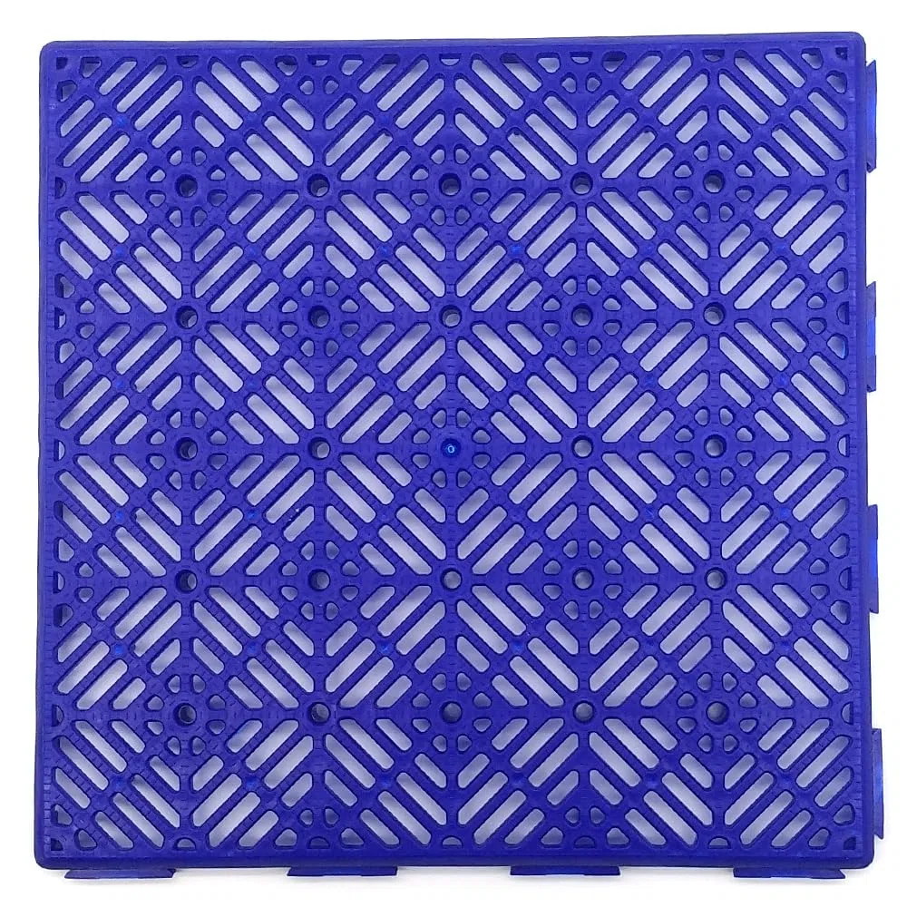 Loseta Ahorro Antihumedad Azul 30x30x1,5cm Camping Vestuarios Piscinas | Suelo autoventilado para mejorar higiene, ventilación y drenaje de zonas húmedas. Se pueden cortar. 30x30x1,5cm.