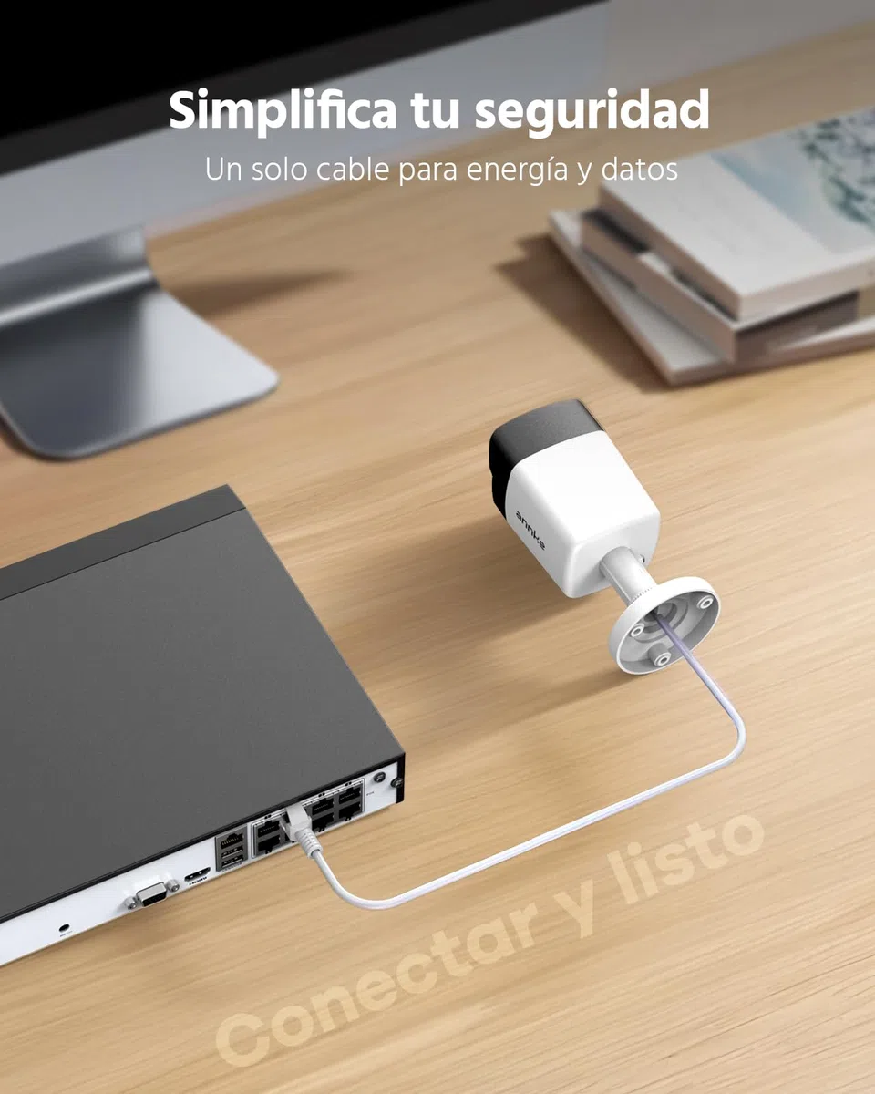 ANNKE H500 PoE Kit de Cámaras de Vigilancia, NVR de 8CH 6MP y 8 Cámaras de Vigilancia IP67 con Visión Nocturna Exir 2.0 Luz Baja a Todo Color, Acceso Remoto, Alerta de App y Disco Duro de 2TB