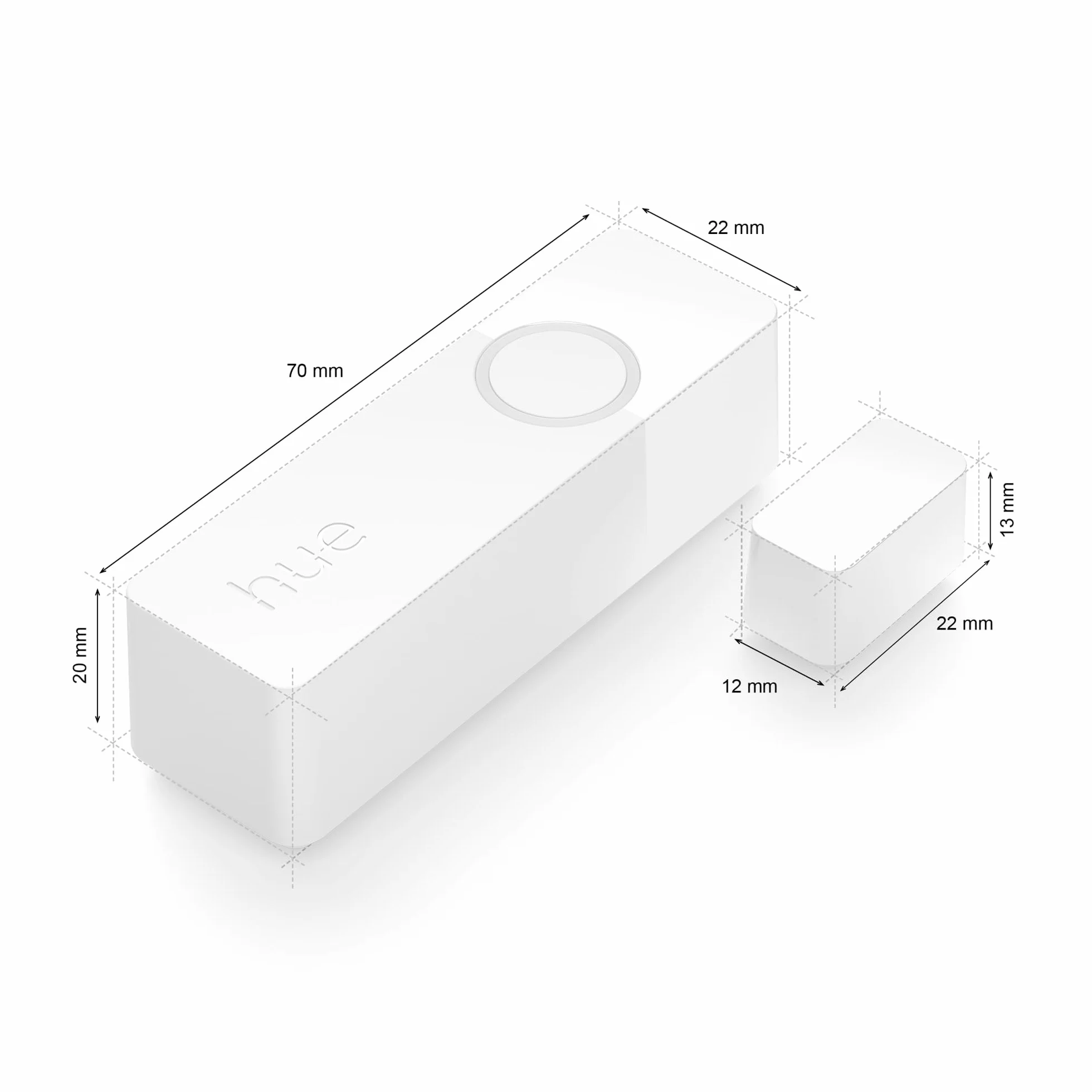 Philips Hue Secure Sensor de Contacto Inteligente para Puertas y Ventanas, Control de Vigilancia y Luz Inteligente con Solo una App, Requiere Bridge, Pack de 2 Sensores, Blanco