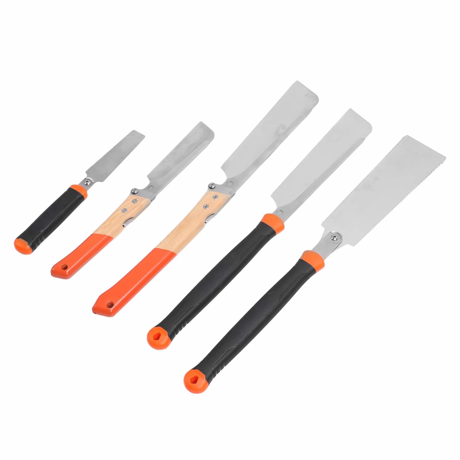 Cocoarm Juego de Sierra Manual para Carpintería, Juego de Sierra de Tracción para Carpintería de 5 Piezas con Cuchillas de Acero con Alto Contenido de Carbono SK5, Diseño Plegable y de Doble Filo,