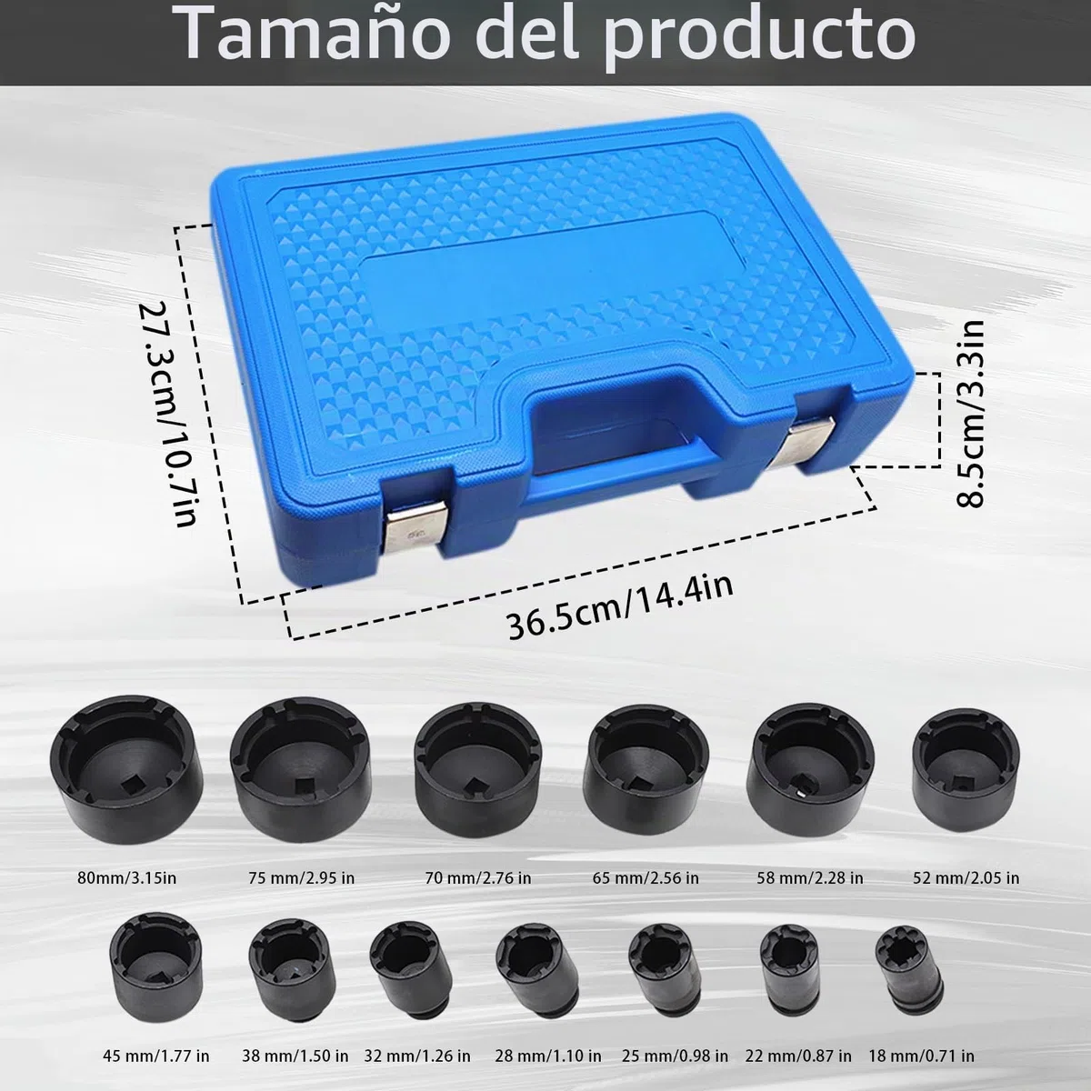 Juego De 13 Llaves Para Tuercas Ranuradas De 1/2", 18-80 mm Pasador Interno 60 Mm De Longitud Apto Para Tuercas De Seguridad KM, KML, HM, HML, HMLL (Din 981) Y Tuercas Redondas