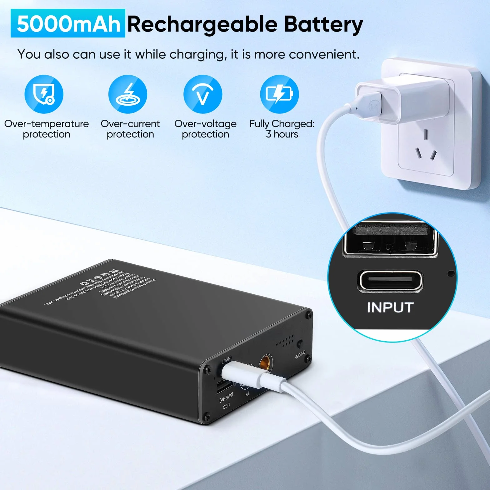 Soldador por Puntos, VAYOTOY Mini Soldador Puntos Maquina Soldadura de Punto Portatil con engranajes ajustables,Batería Recargable de 5000 mAh, 2 Bolígrafos de Soldadura, Hoja de níquel de 200 cm