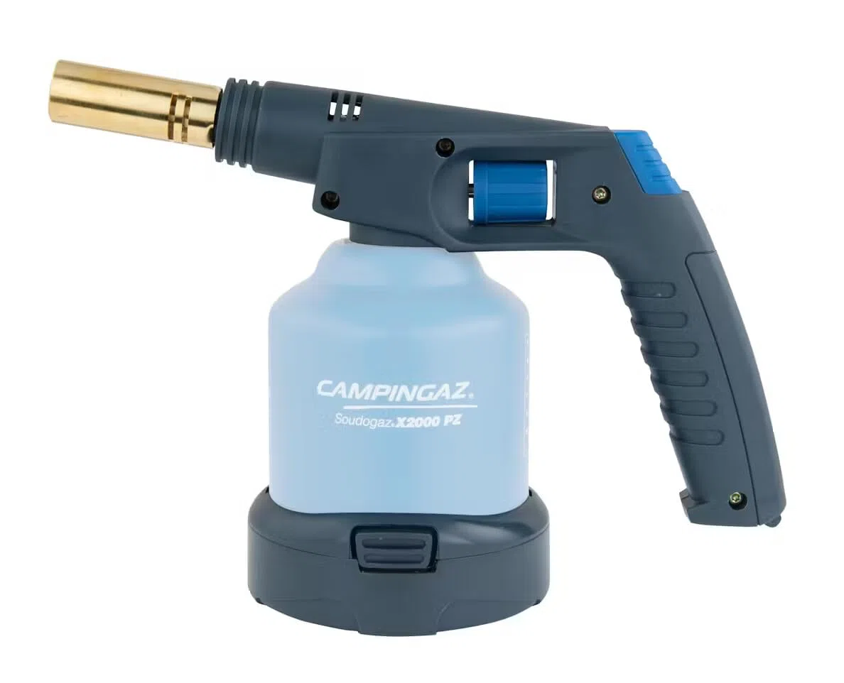 Camping Gaz Soudogaz X200 PZ - Pistola de soldadura (1750 °C, consumo de gas 120 g/h, 380 g), color azul y negro