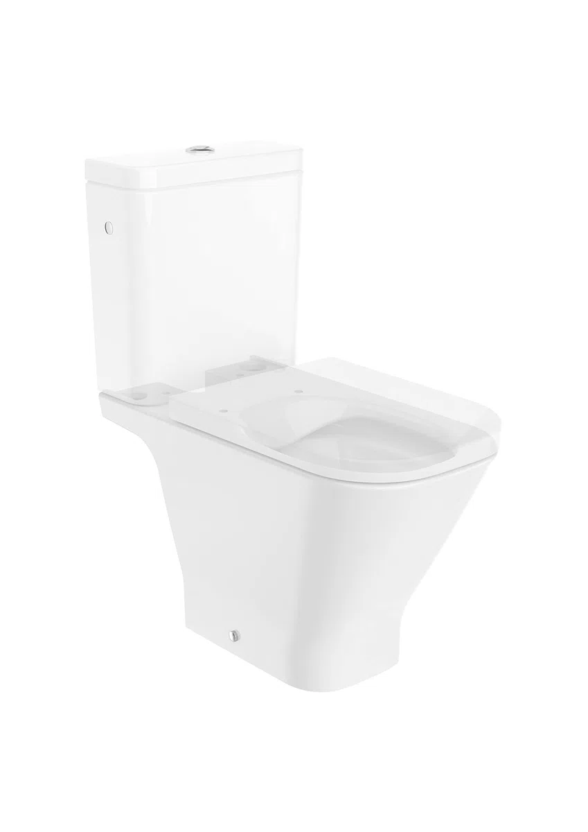 Roca,The Gap,SQUARE - Taza Rimless con salida dual para inodoro de tanque bajo,Blanco,365mm x 650mm x 790mm,A342479000