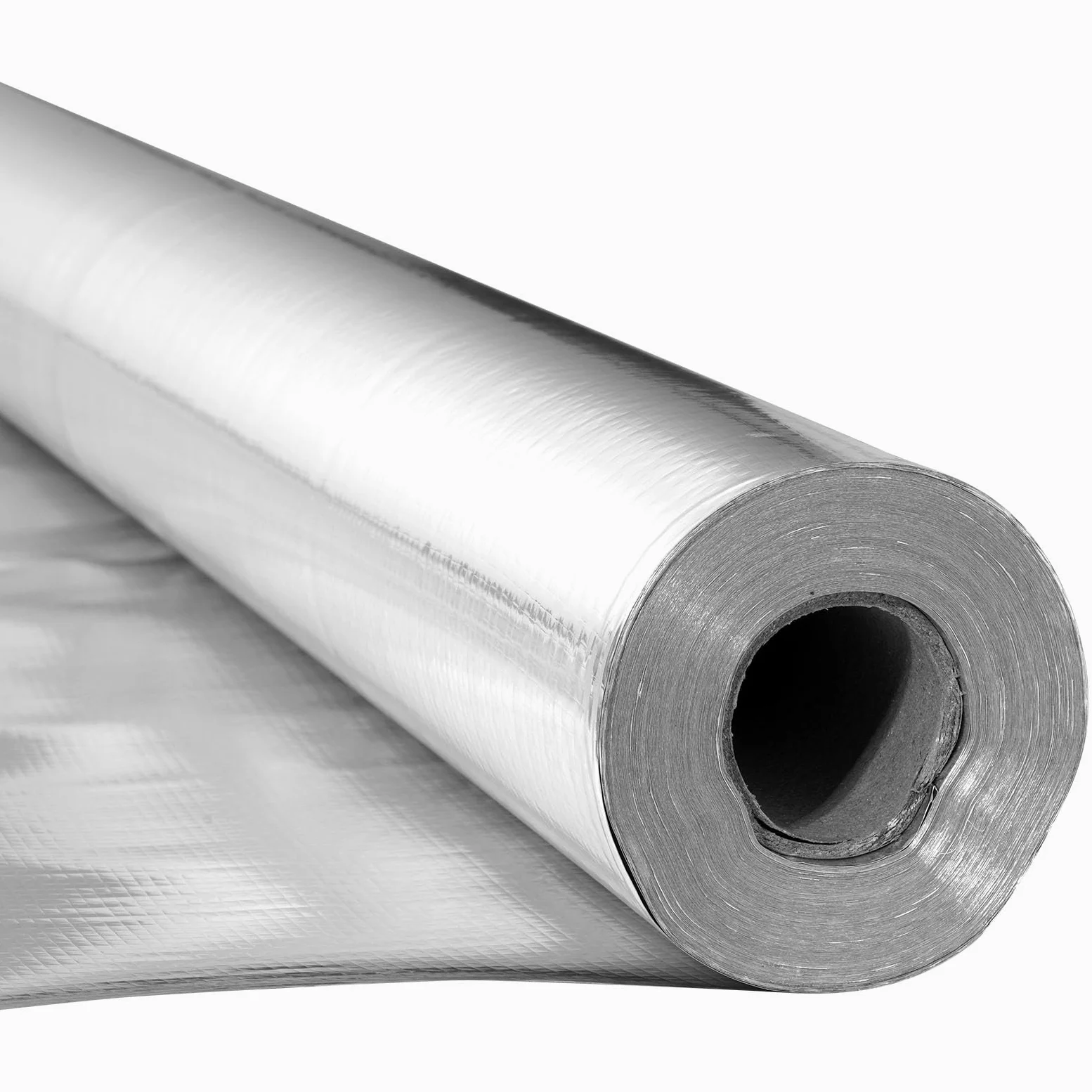 VEVOR Rollo de Aislamiento Reflectante Doble, Barrera Radiante de Tela Tejida sin Perforar, 38,1 x 1,22 m x 0,15 mm, Lámina de Aluminio de Doble Cara, Reflectividad ≥ 95%, para Techos y Ventanas