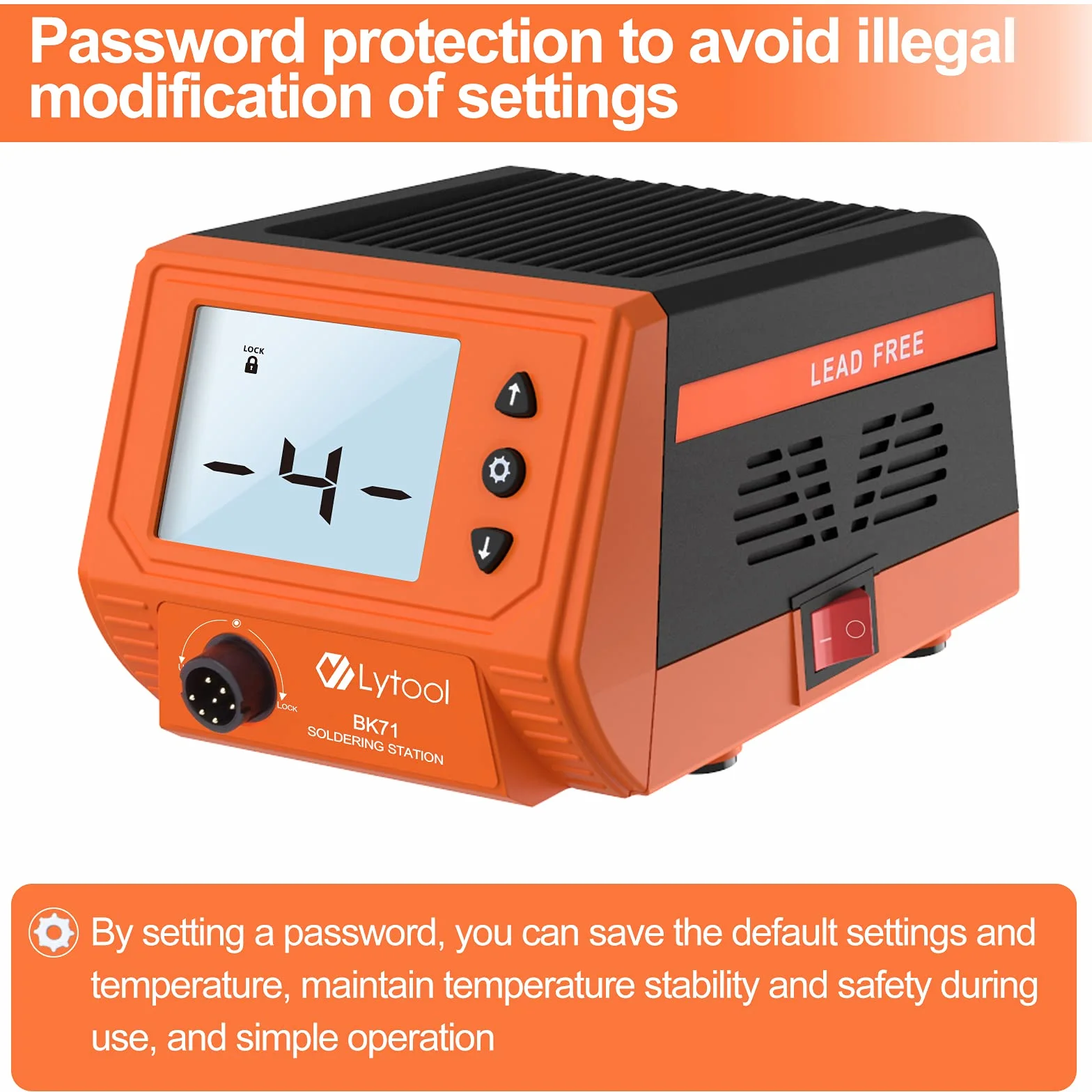 Estación de Soldadura, 3 Inch Pantalla Led Digital Lytool Soldador de Estaño Profesional 60W Kit del Soldador Eléctrico, 180-480℃ Temperatura Ajustable, Modo de Suspensión Inteligente