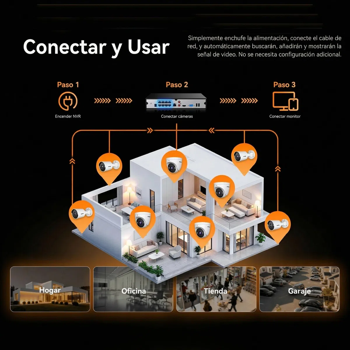 Tenda 4MP 8CH PoE Kit Cámaras de Vigilancia, Cámaras IP Seguridad PoE Exterior, 8CH NVR con 1TB HDD para Grabación 24/7, Detección Humana AI, IP67 Impermeable, TK8P-4BTC