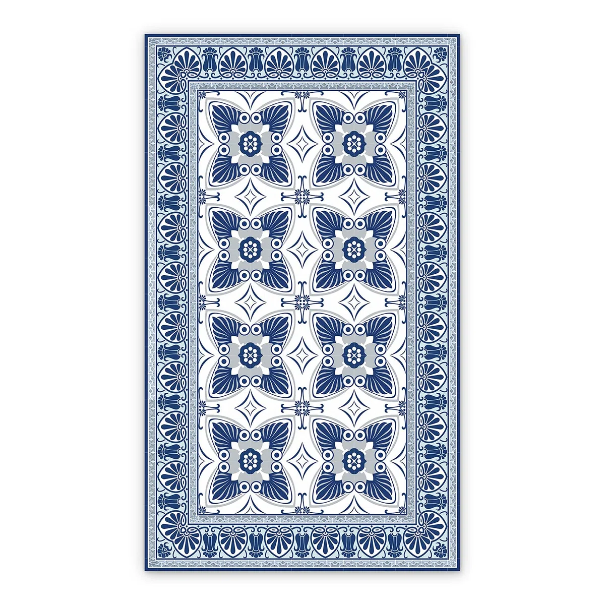 Drukarnia Piga BirdsEcho Piso de Vinilo Cocina Sala de Estar Baño 90x135cm Hogar Moderno Decoración Alfombra de Linóleo PVC AlfombraEstera de la Sala - Cola de Pavo Real de Flores Azules