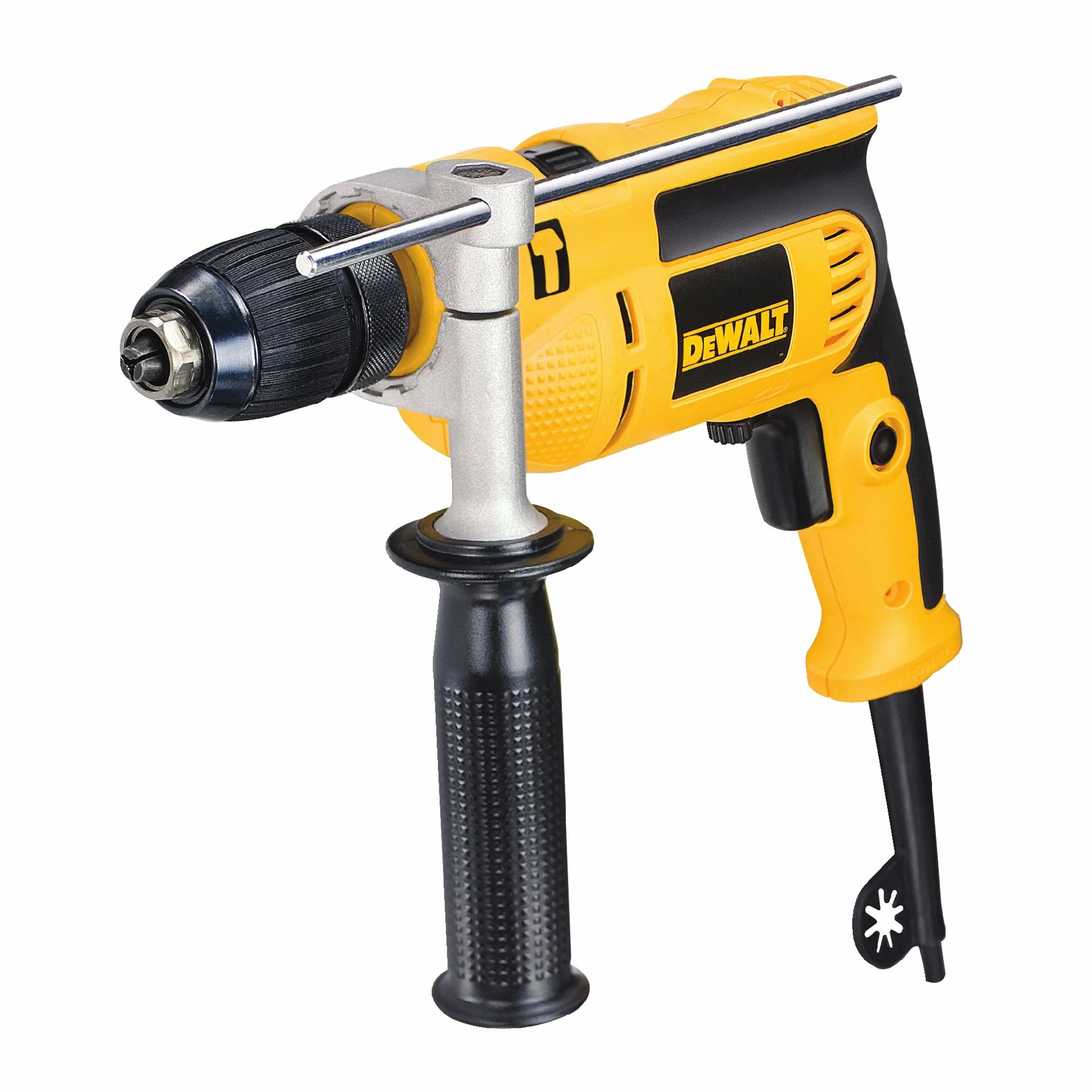 DEWALT DWD024KS-QS, Taladro percutor 701W, Potencia de salida 302W, 0-2800 rpm, 8.6Nm de par, Portabrocas sin llave 1.5-13mm, Empuñadura lateral, Tope de profundidad, Velocidad variable, Incl. Maletín