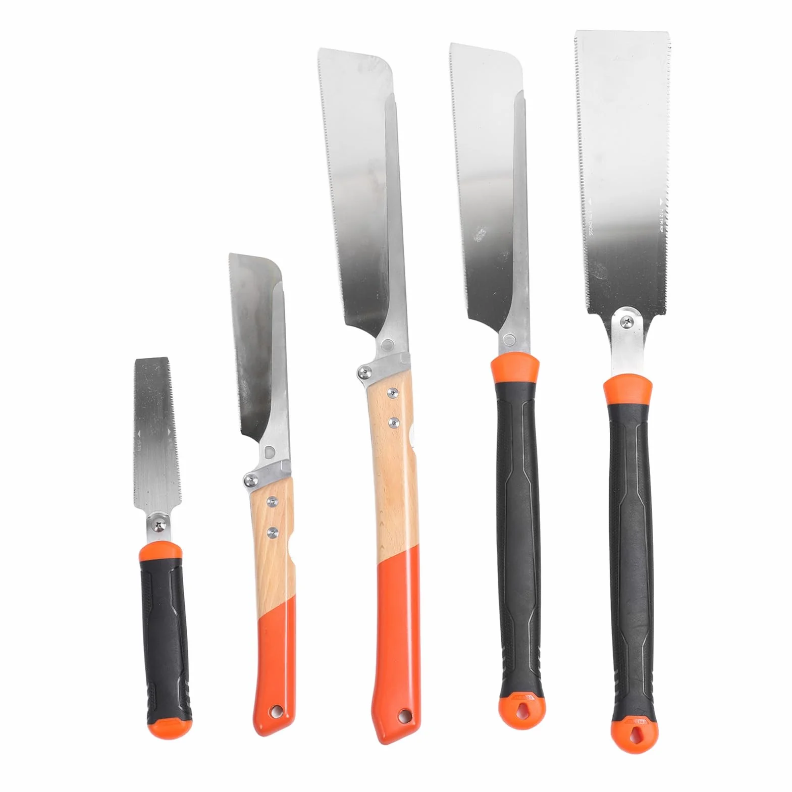 Cocoarm Juego de Sierra Manual para Carpintería, Juego de Sierra de Tracción para Carpintería de 5 Piezas con Cuchillas de Acero con Alto Contenido de Carbono SK5, Diseño Plegable y de Doble Filo,