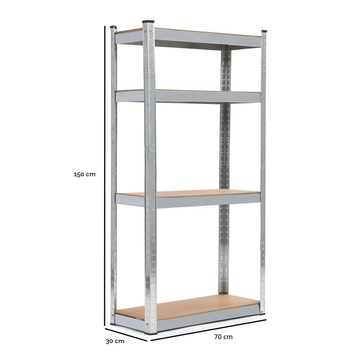 IDMarket - Juego de 3 estantes modulares Cargas pesadas 12 bandejas H 150 cm