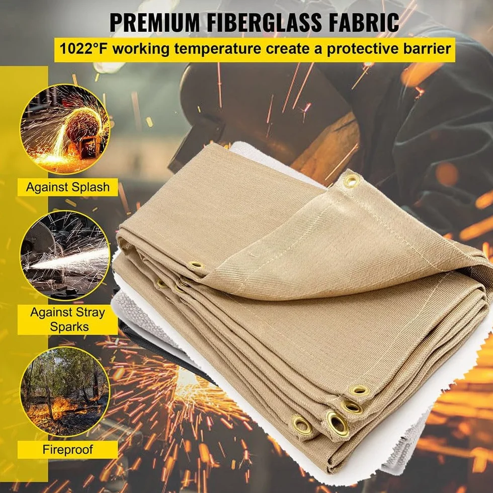 Manta Ignifuga, Manta Ignífuga Tarea Pesada Manta De Soldadura, Manta De Soldadura Incombustible, Soldadura Ignífuga Resistente Térmica Aislamiento(1.2X1.8M)