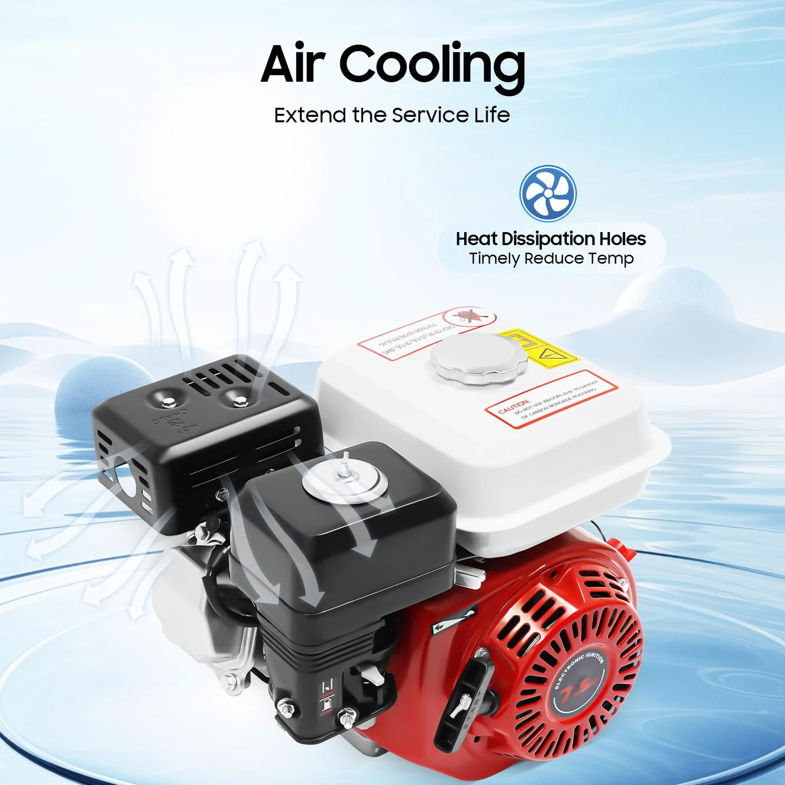 Motor de gasolina de 7,5 CV de 4 tiempos, motor universal de 212 cc con arranque por cable, apto para arranque eléctrico, apto para kart, limpiador de alta presión, divisor de madera, generador