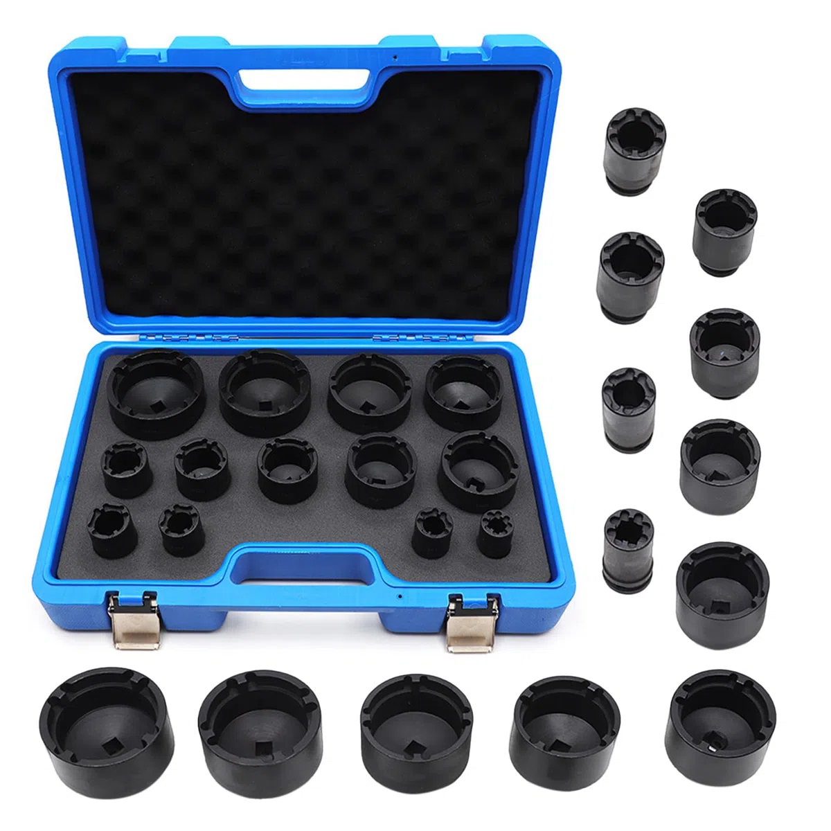 Juego De 13 Llaves Para Tuercas Ranuradas De 1/2", 18-80 mm Pasador Interno 60 Mm De Longitud Apto Para Tuercas De Seguridad KM, KML, HM, HML, HMLL (Din 981) Y Tuercas Redondas