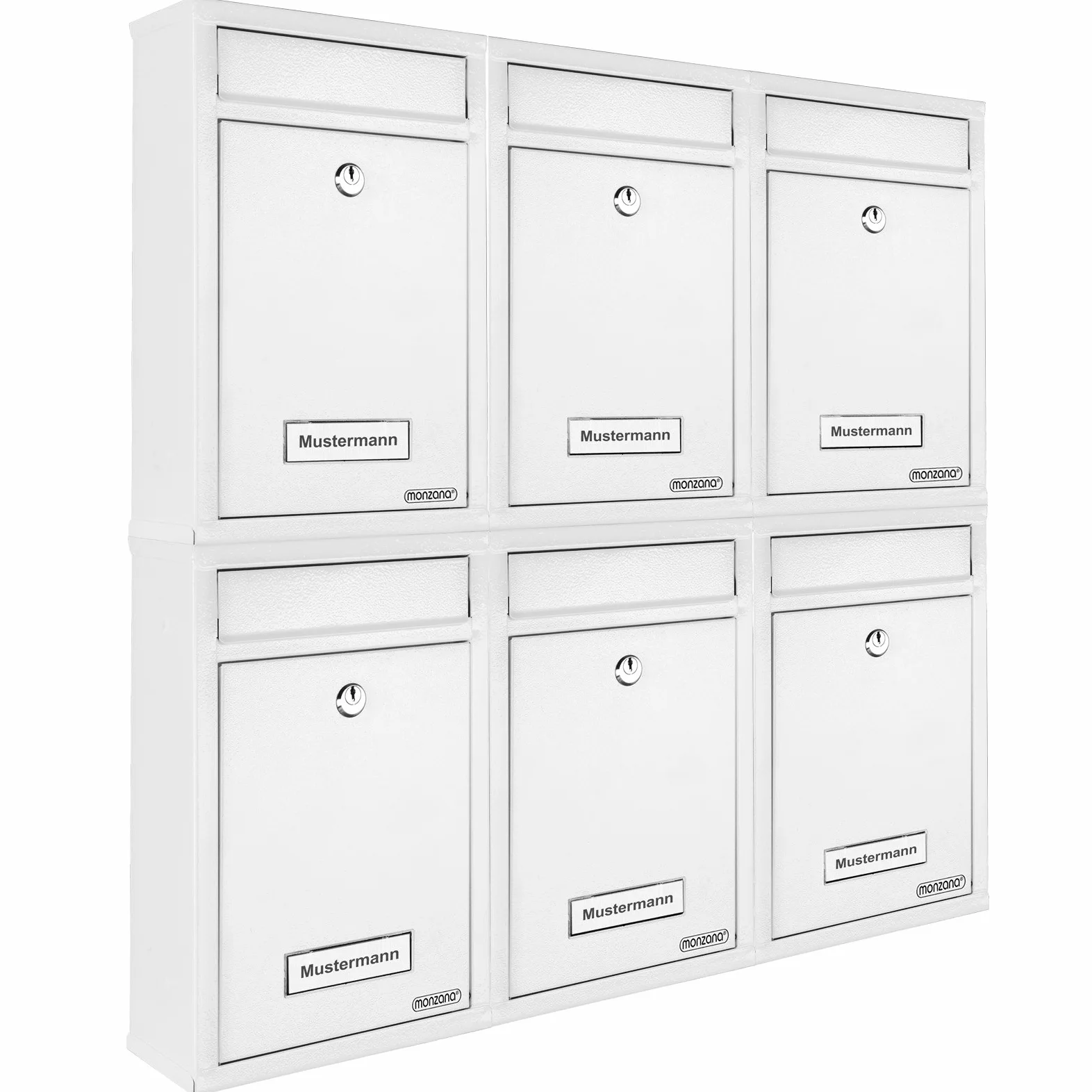 Deuba 6X Buzones de Correo Acero Sistema Buzón Pared Exterior 2 Llaves Ventana Placa Nombre Blanco