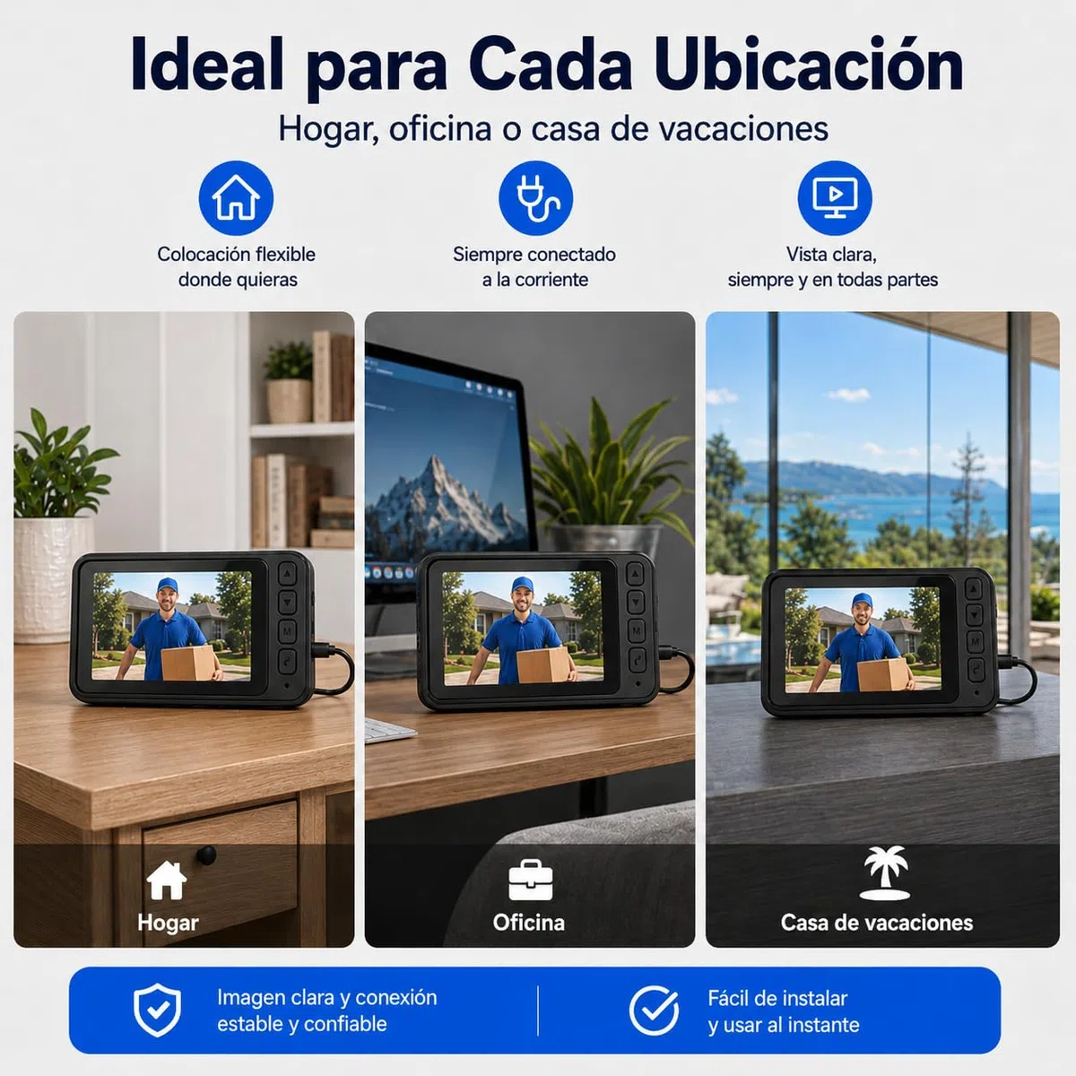 Winnes Videoportero Inalámbrico con Pantalla IPS de 4,5”, Timbre sin WiFi ni App, Comunicación Bidireccional, Visión Nocturna Infrarroja, Grabación Local, Alcance 120 m