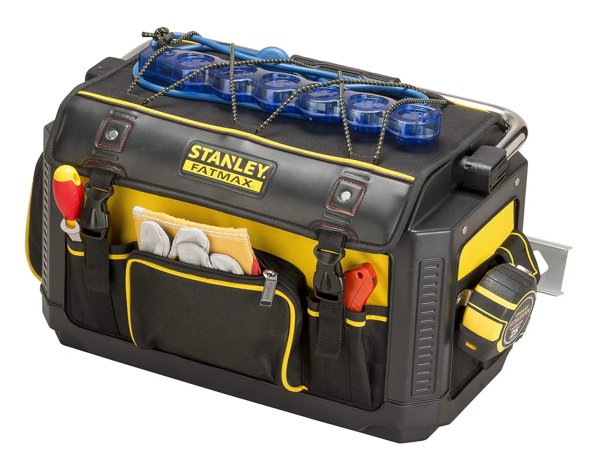 STANLEY FATMAX 1-79-213 - Bolsa rígida FatMax con estructura de Polipropileno abierta, 19.3 x 11.0 x 12.2 cm. Negro, Gris