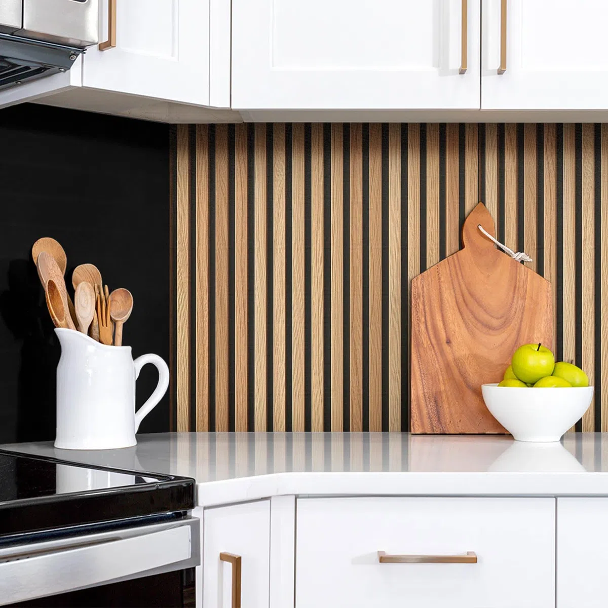 Tulup Panel de Pared para la Cocina Autoadhesivo Baño PVC 100x50cm Adhesivo Impermeable - Tableros de láminas de madera