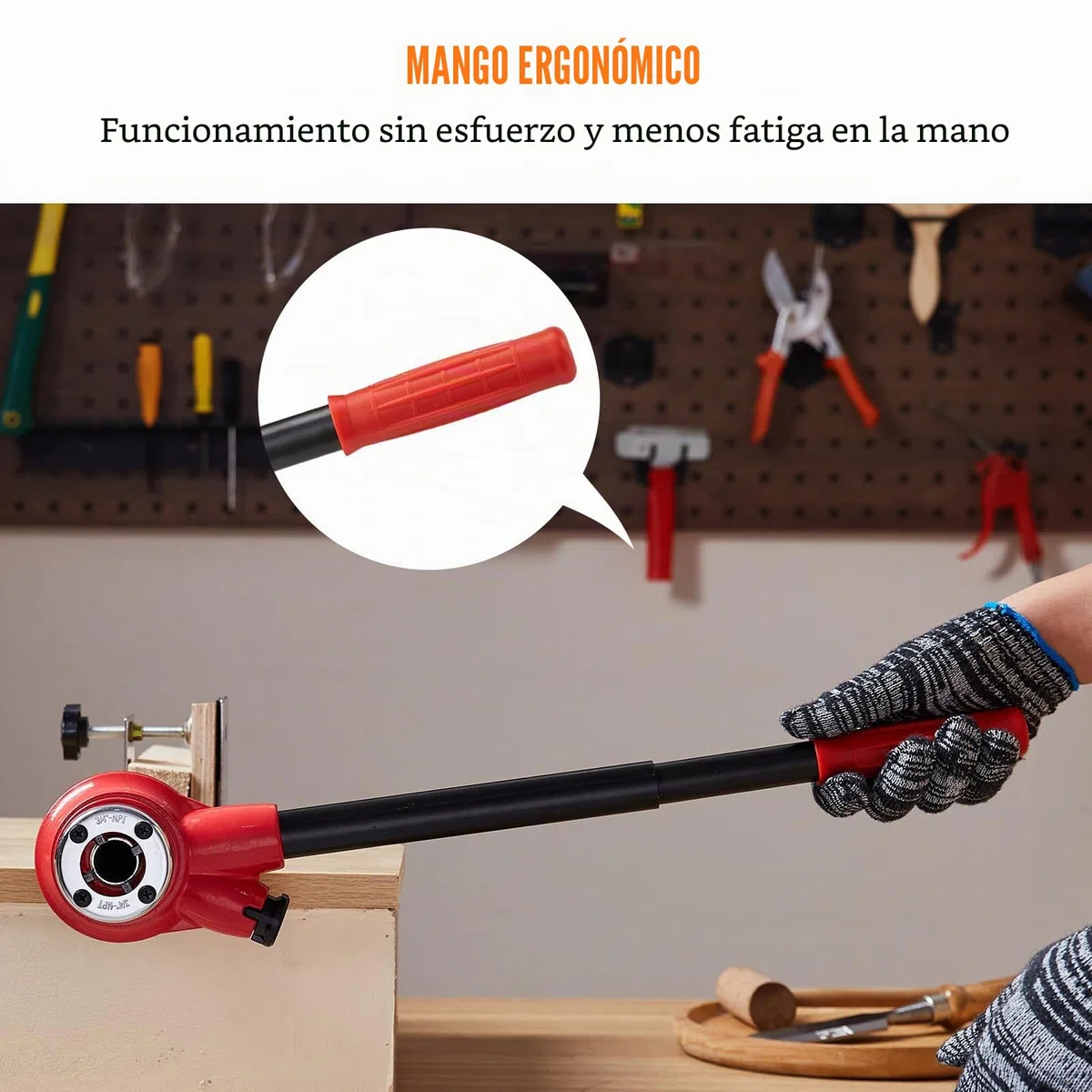 VEVOR Kit de Roscado de Tubos con Trinquete 1/4" NPT ~ 1-1/4" NPT Juego de Troqueles de Fontanero Manual Portátil 6 Troqueles NPT Estuche de Almacenamiento para Plomería Tubos de Aluminio Hierro Cobre