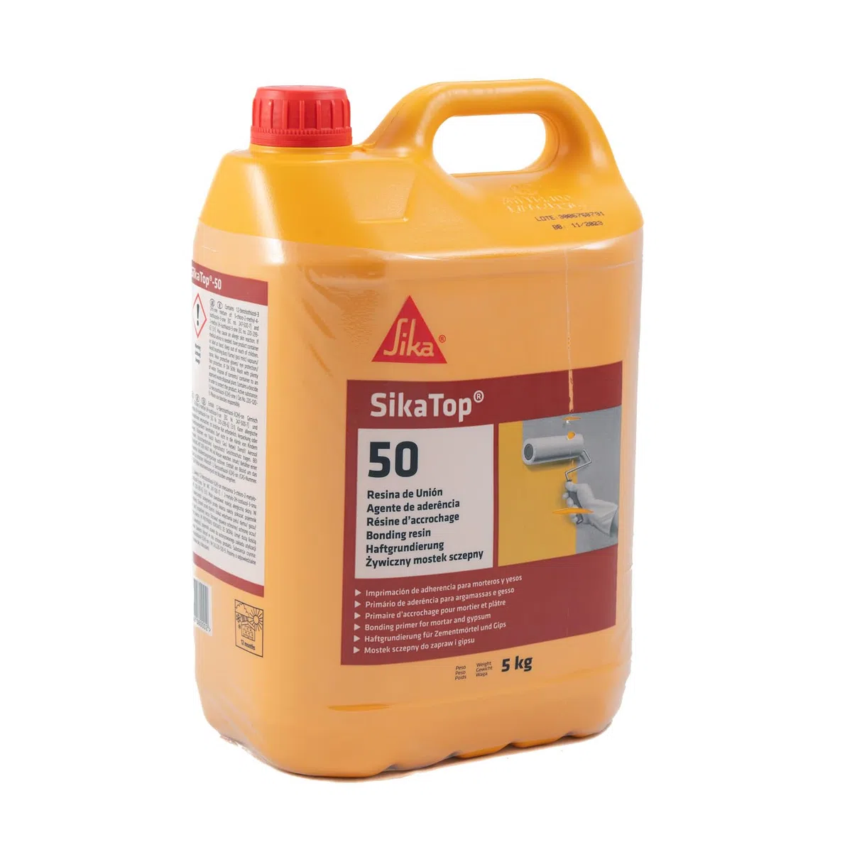SIKA - Resina de Unión - SikaTop 50 - Blanco - Imprimación de adherencia listo para su uso para morteros y yesos - Utilizar como puente de adherencia - 5kg