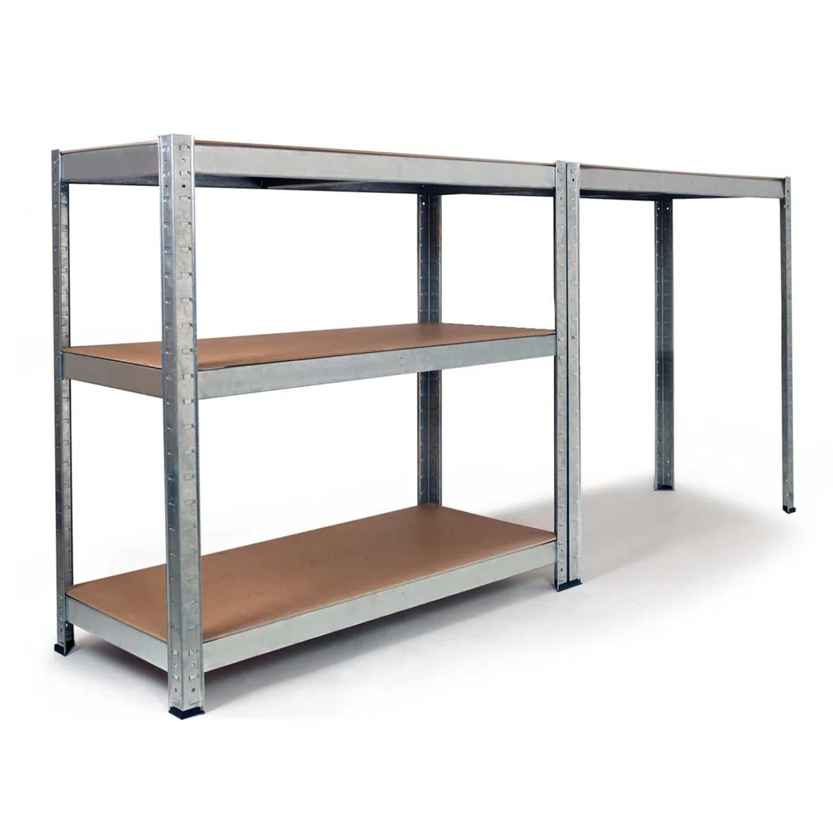 IDMarket - Juego de 3 estantes modulares Cargas pesadas 12 bandejas H 150 cm