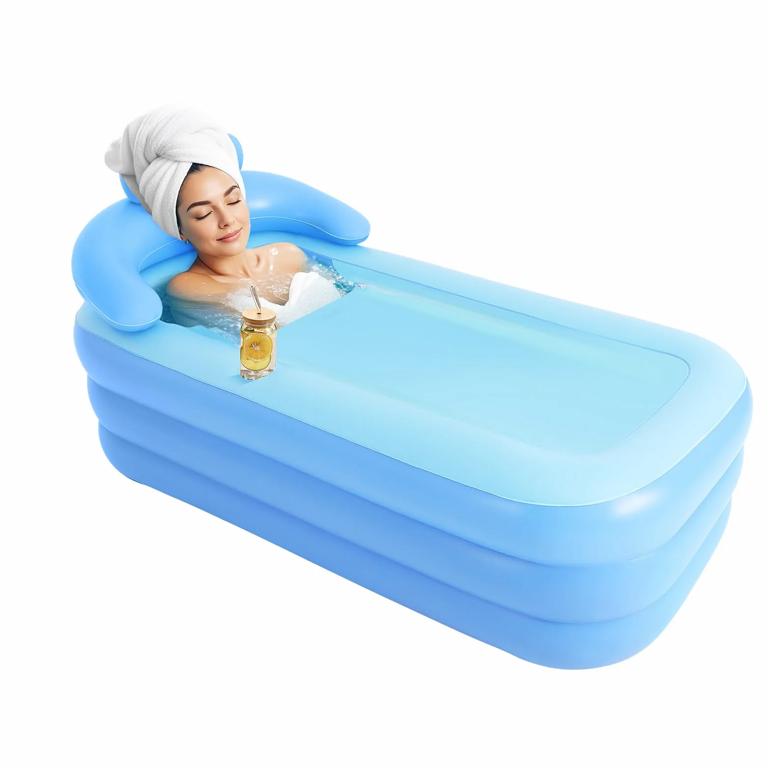 Bañera hinchable, bañera plegable de PVC para exterior, bañera portátil independiente para spa de adultos, bañera de asiento para adultos, bañera grande para chapotear, bañera de ducha móvil para spa