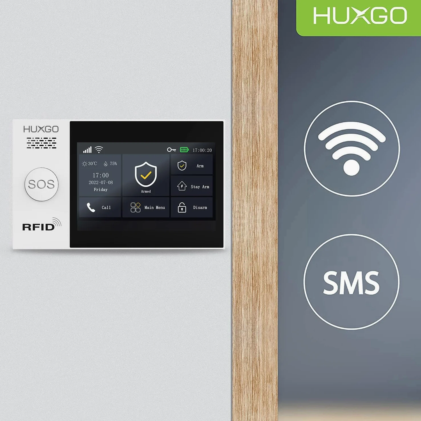 Alarma casa con Sirena WiFi + gsm 4G - HXA007 | HUXGO Kit Alarma casa inalámbrico con 5X sensores PIR de Movimiento, 5X sensores de Puerta/Ventana | Aplicación Tuya con Aviso al móvil