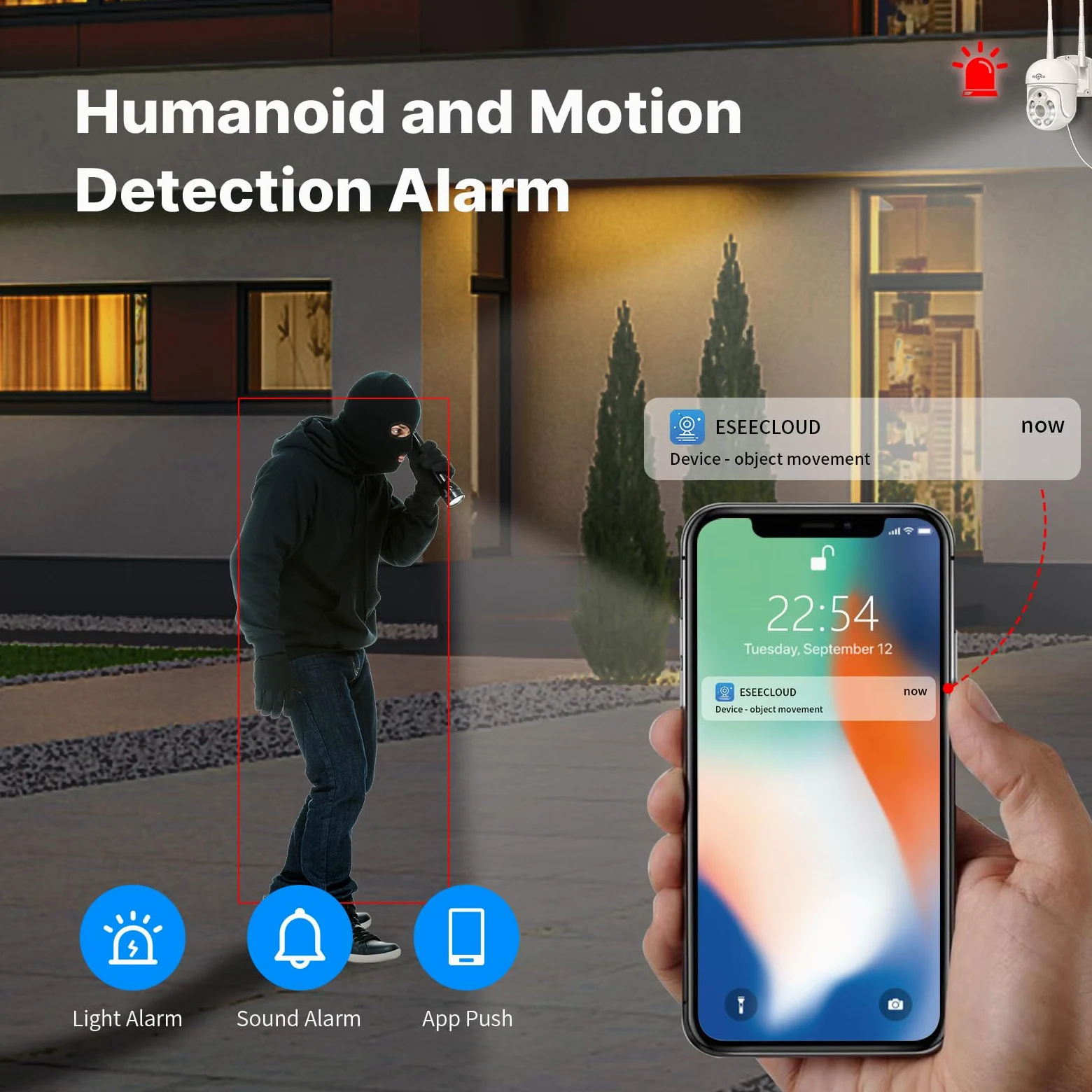 Hiseeu 5MP Kit Camara de Vigilancia WiFi Exterior, PTZ Cámara de Seguridad, 4X Camara IP y 10CH NVR, Audio Bidireccional, Detección y Seguimiento, Visión Nocturna en Color 1TB HDD